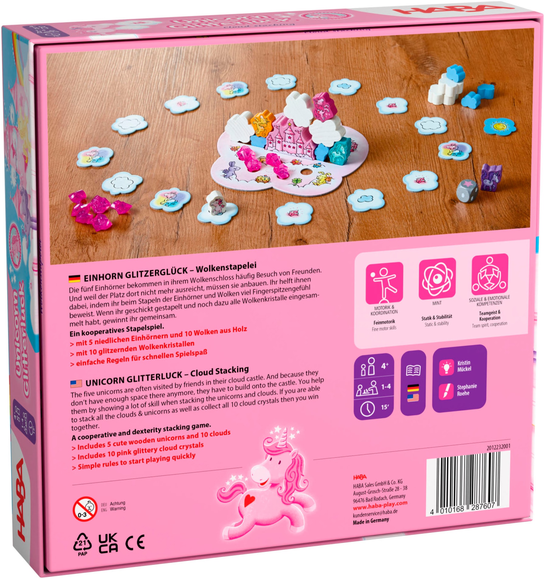 Haba Spiel »Einhorn Glitzerglück - Wolkenstapelei«