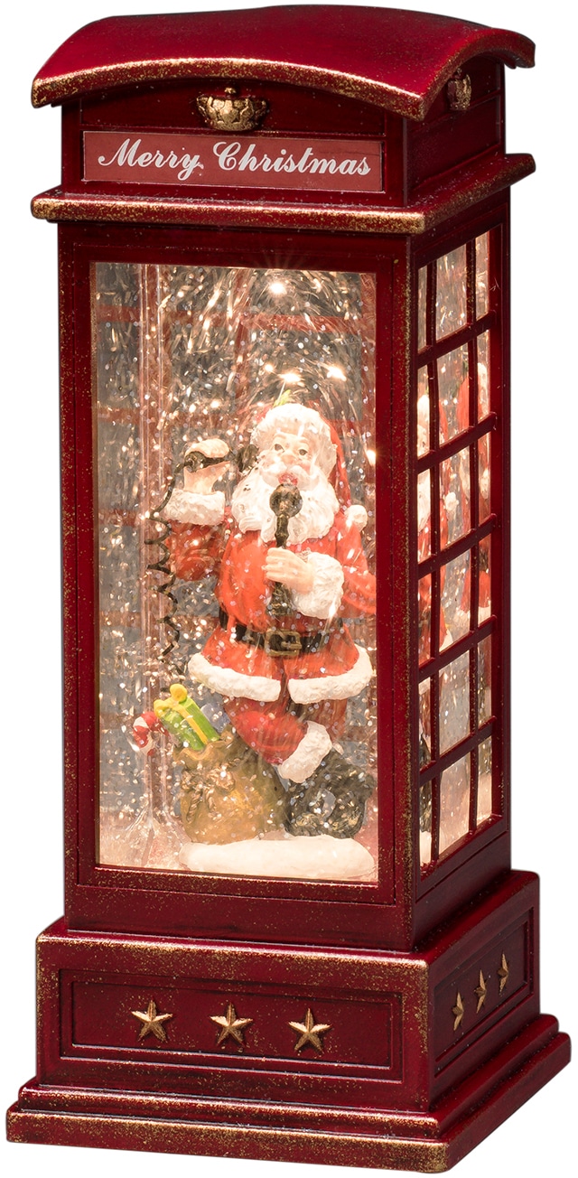 KONSTSMIDE LED Laterne »Weihnachtsdeko rot«, 1 flammig, Leuchtmittel LED-Modul | LED fest integriert, LED Telefonzelle mit Weihnachtsmann
