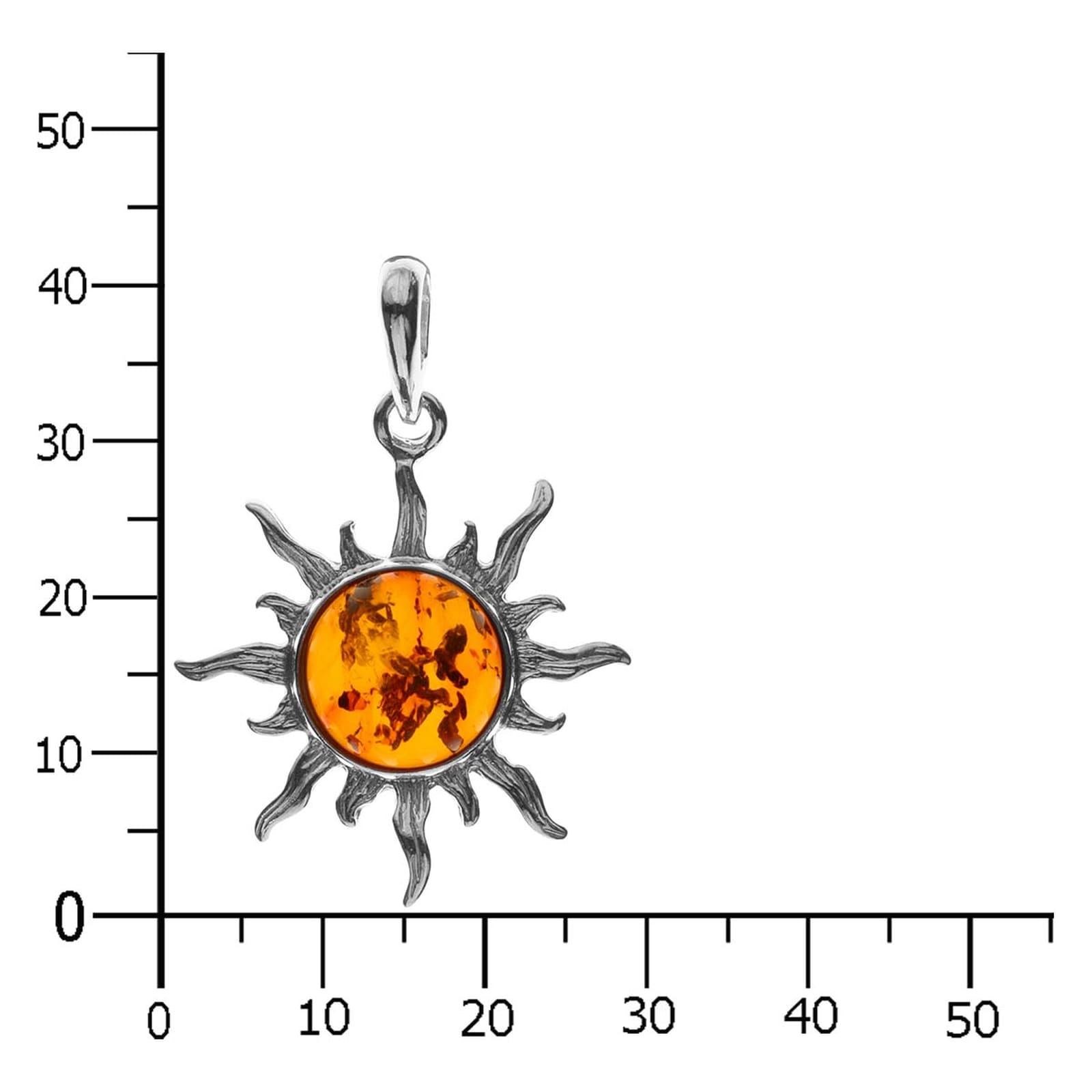 OSTSEE-SCHMUCK Kettenanhänger »- Sonne 30 mm - Silber 925/000 - Bernstein«