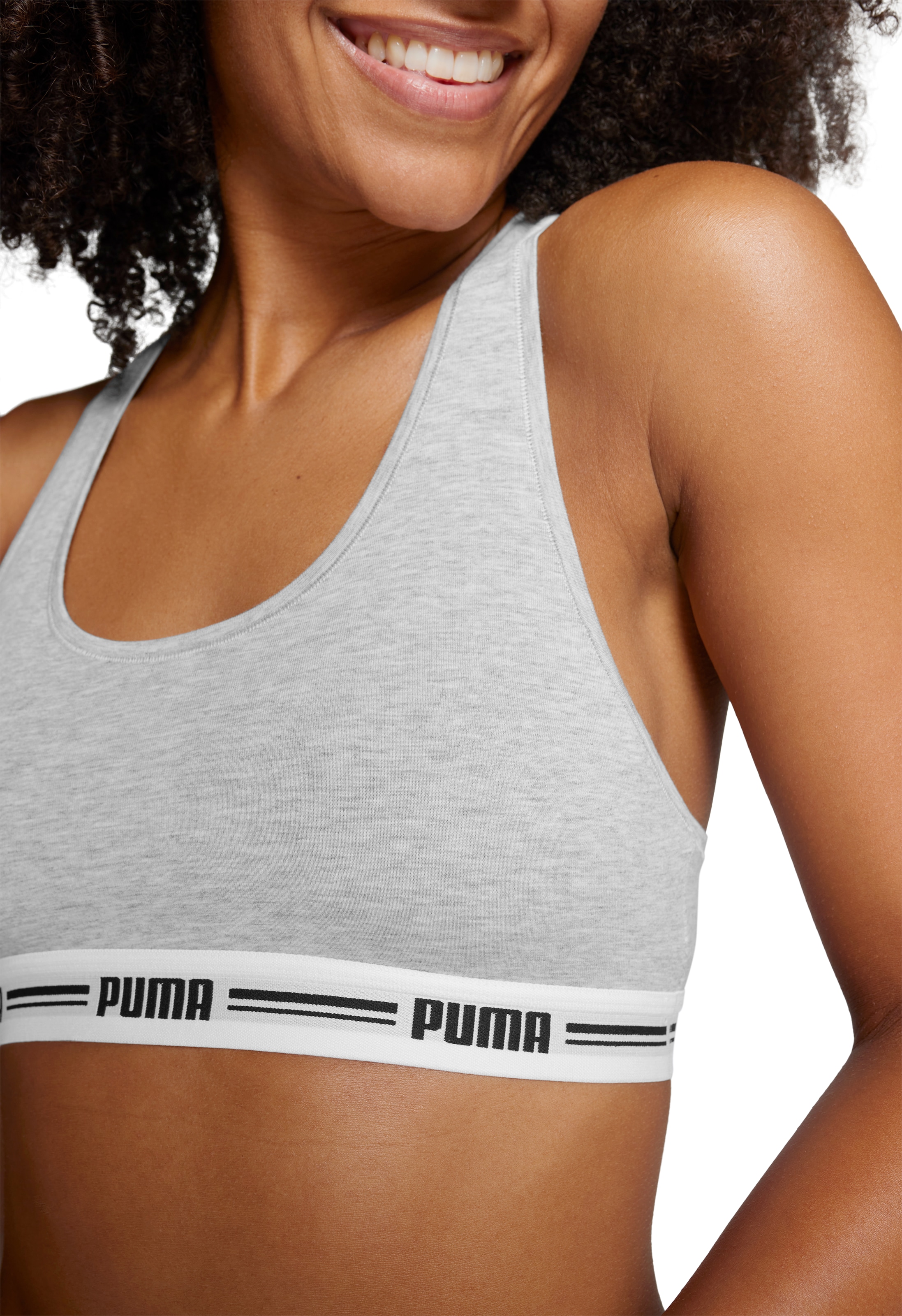 PUMA Sport-Bustier »PUMA WOMEN RACER BACK TOP 1P HANG«, mit markantem Logobund