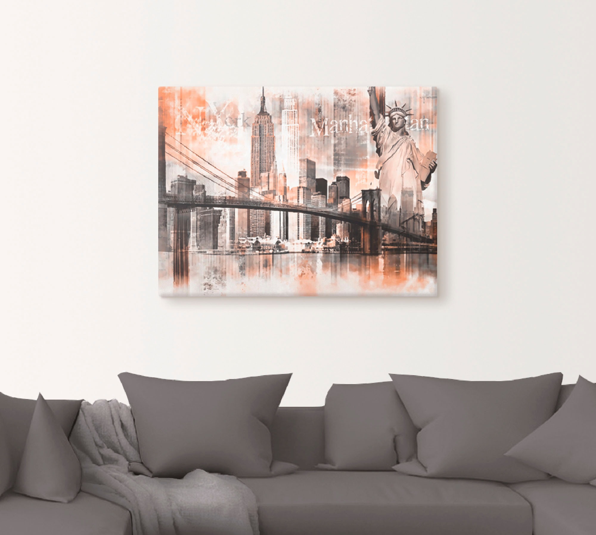 Artland Wandbild »New York Skyline Collage V«, Amerika, (1 St.), als Leinwandbild, Poster in verschied. Größen