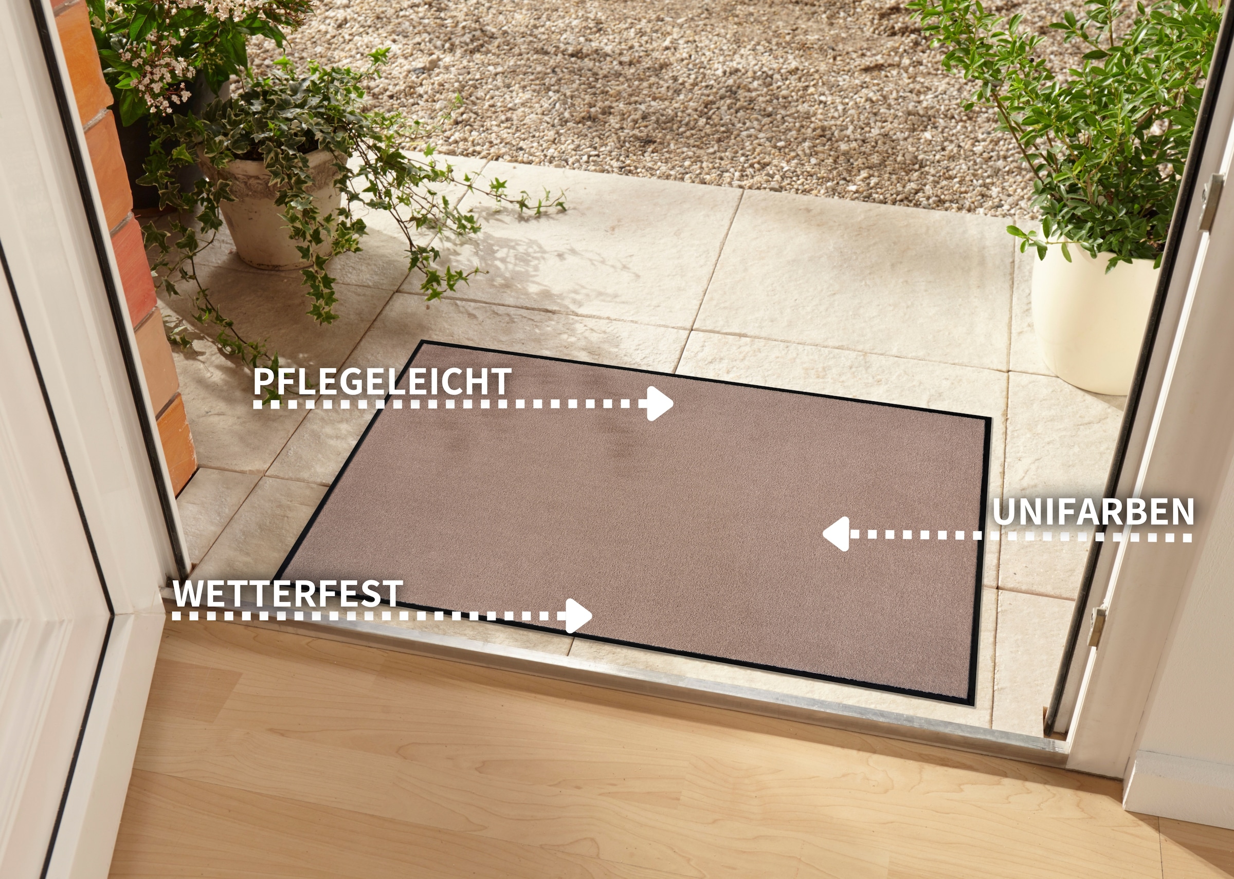 my home Fußmatte »Triton«, rechteckig, 7 mm Höhe, Schmutzfangmatte, Türmatte, In- und Outdoor, Läufer, waschbar