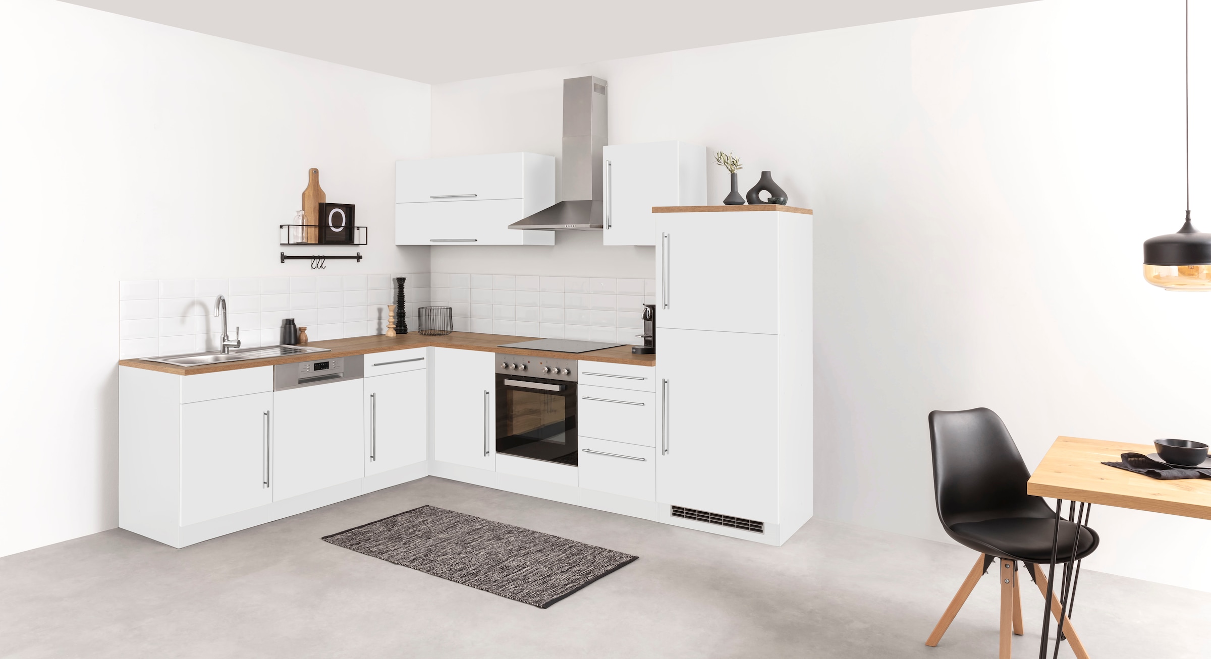 KOCHSTATION Winkelküche »KS-Samos« Stellbreite 280x220 cm, wahlweise mit E-Geräten, mit Arbeitsplatte