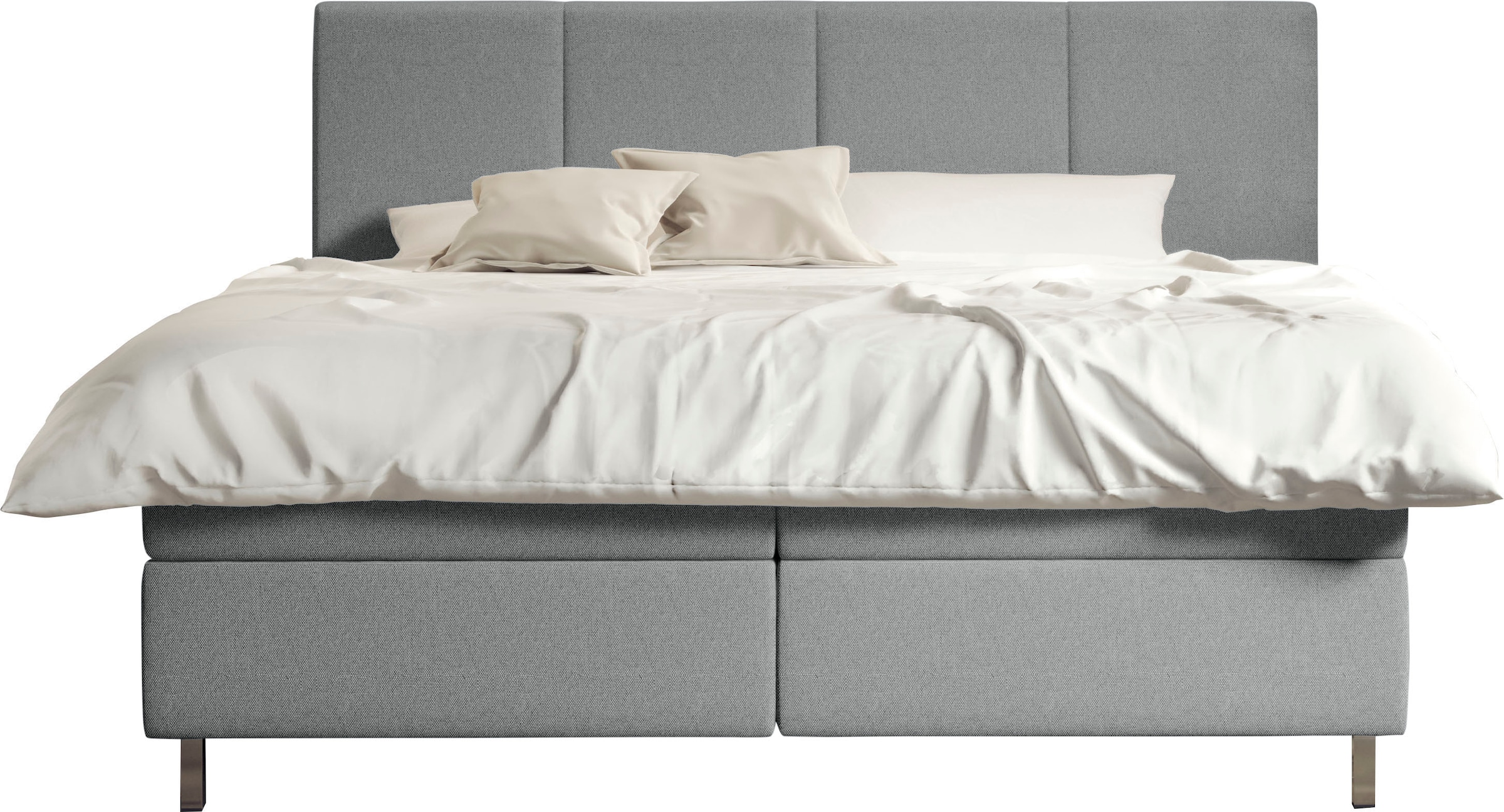 Schlaraffia Boxspringbett »Saga«, GELTEX® Next Topper, Metallfuß in Chrom, niedriges Kopfteilhöhe 113 cm