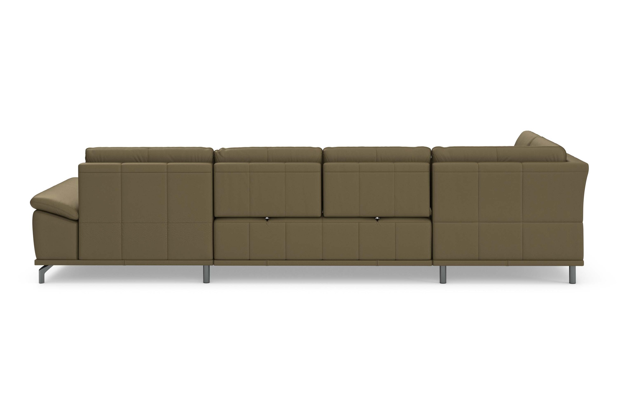 Places of Style Wohnlandschaft »Costello U-Form, mit Sitztiefenverstellung, Armteilverstellung und«, 3 Nierenkissen, optional Bettfunktion und Bettkasten