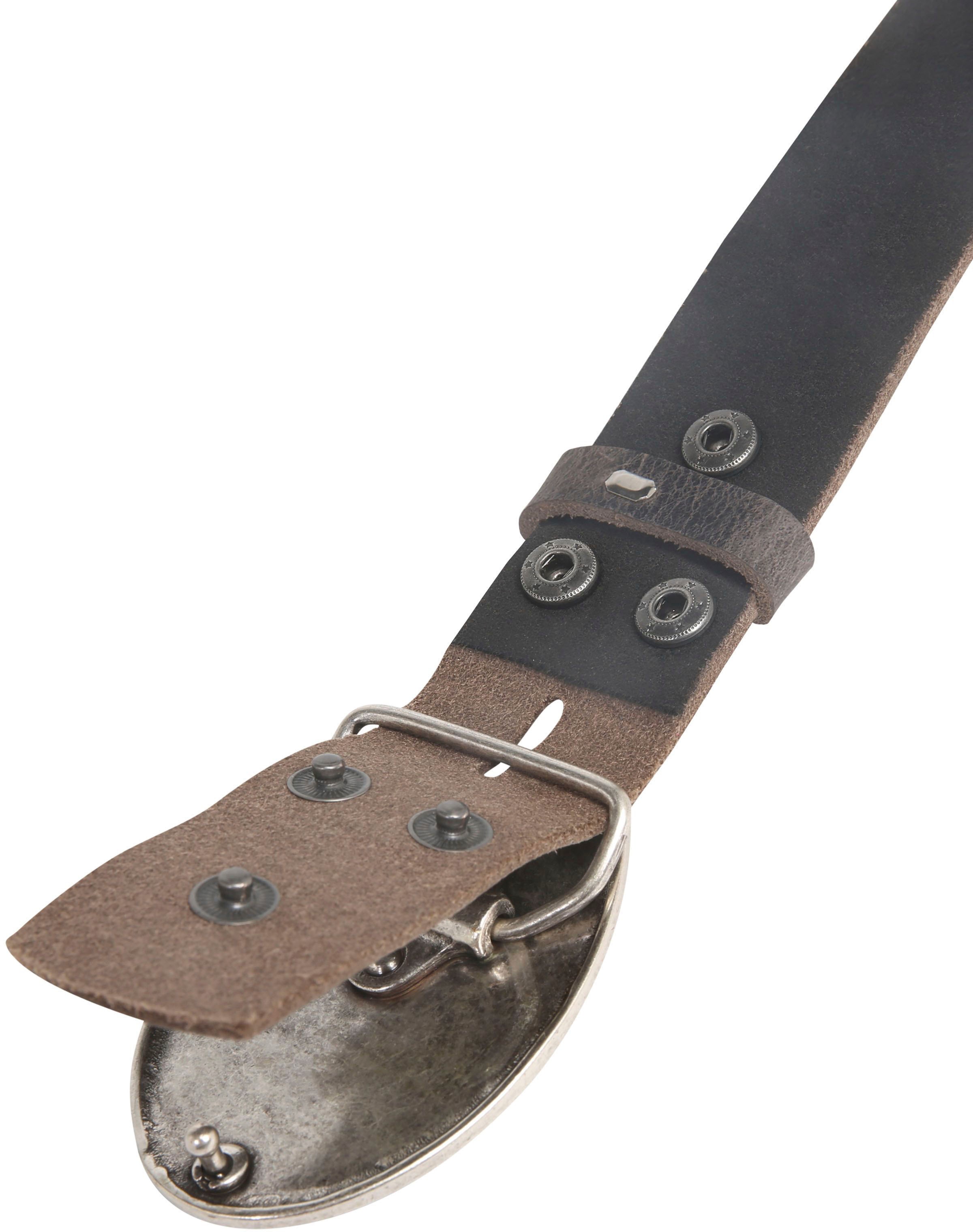 Rettungsring Gürtel Ledergürtel mit Koppelschließe im Antik-Look