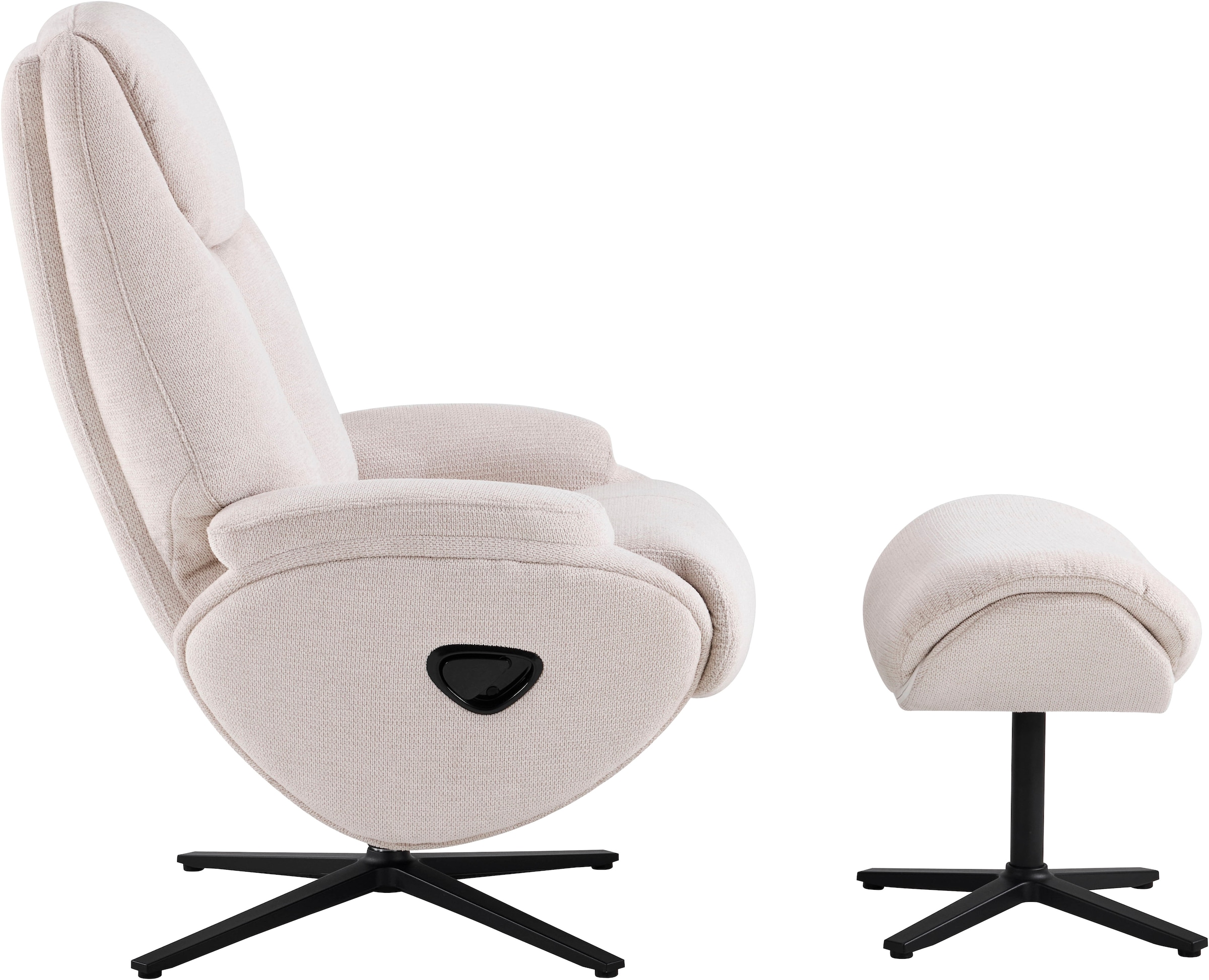 OTTO home Relaxsessel »Sessel SELLIA Relaxsessel, TV-Sessel mit Hocker,Drehsessel 360°« Verstellbare Neigung (115°-160°) für Relax- und Liegeposition