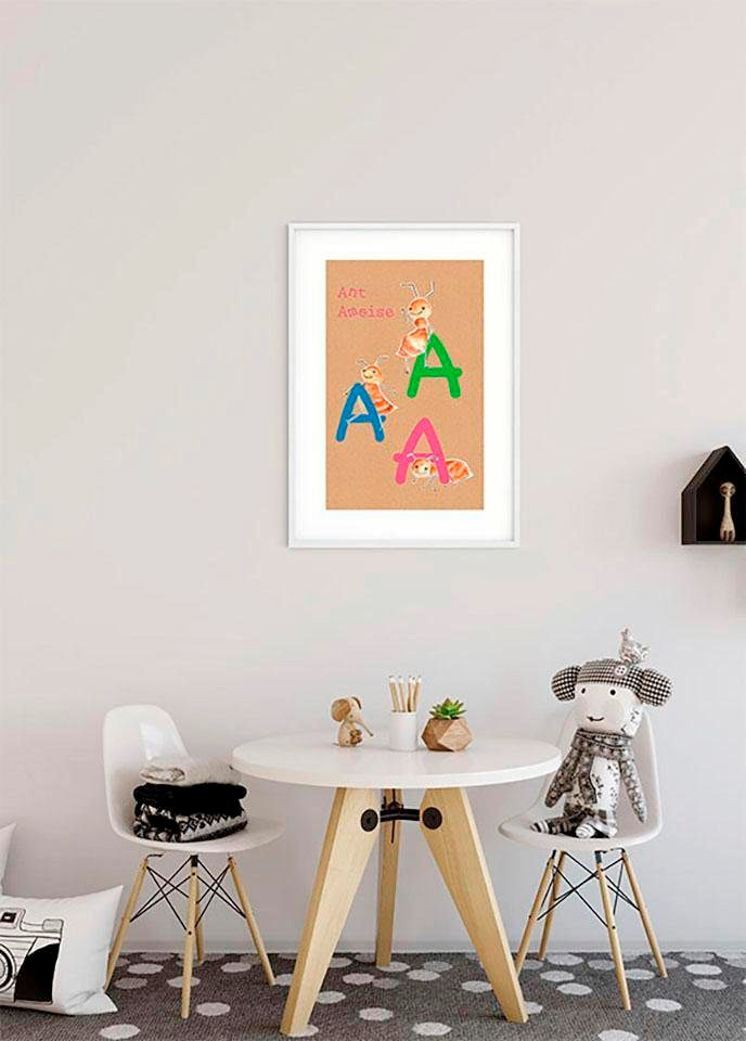 Komar Bild »ABC Animal A«, Buchstaben, (1 St.), Wandbild zur Dekoration - ohne Rahmen