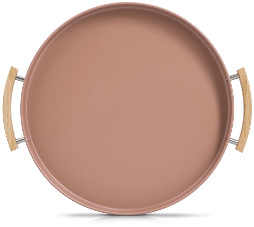 Zeller Present Tablett »Serviertablett, Metall/Gummibaum, mocca« Trendfarbe, perfekt zum Dekorieren