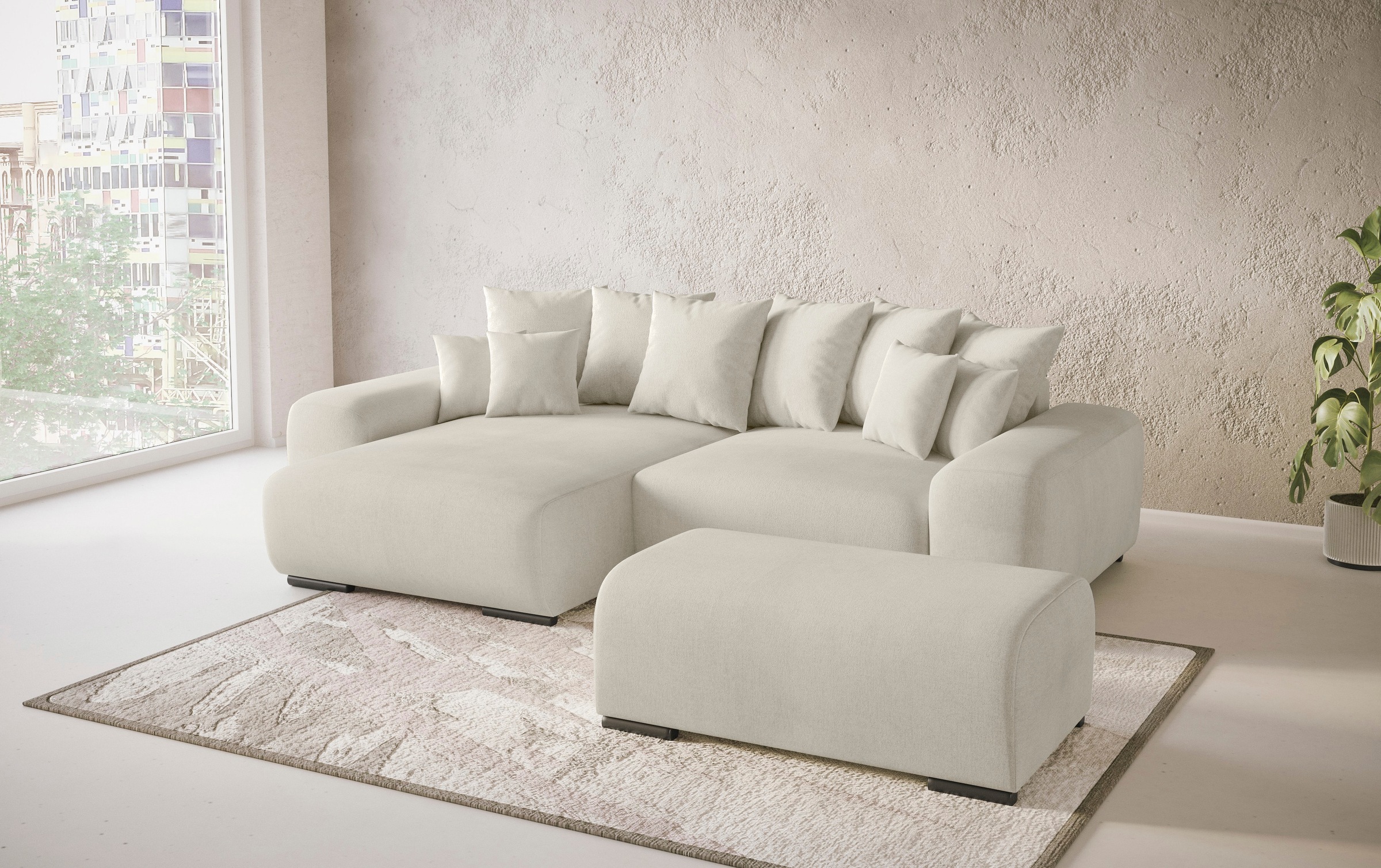 Mr. Couch Polsterecke »Sundance, L-Form«, Dauerschläfer mit Bett, Bettkasten, bis 140 kg belastbar