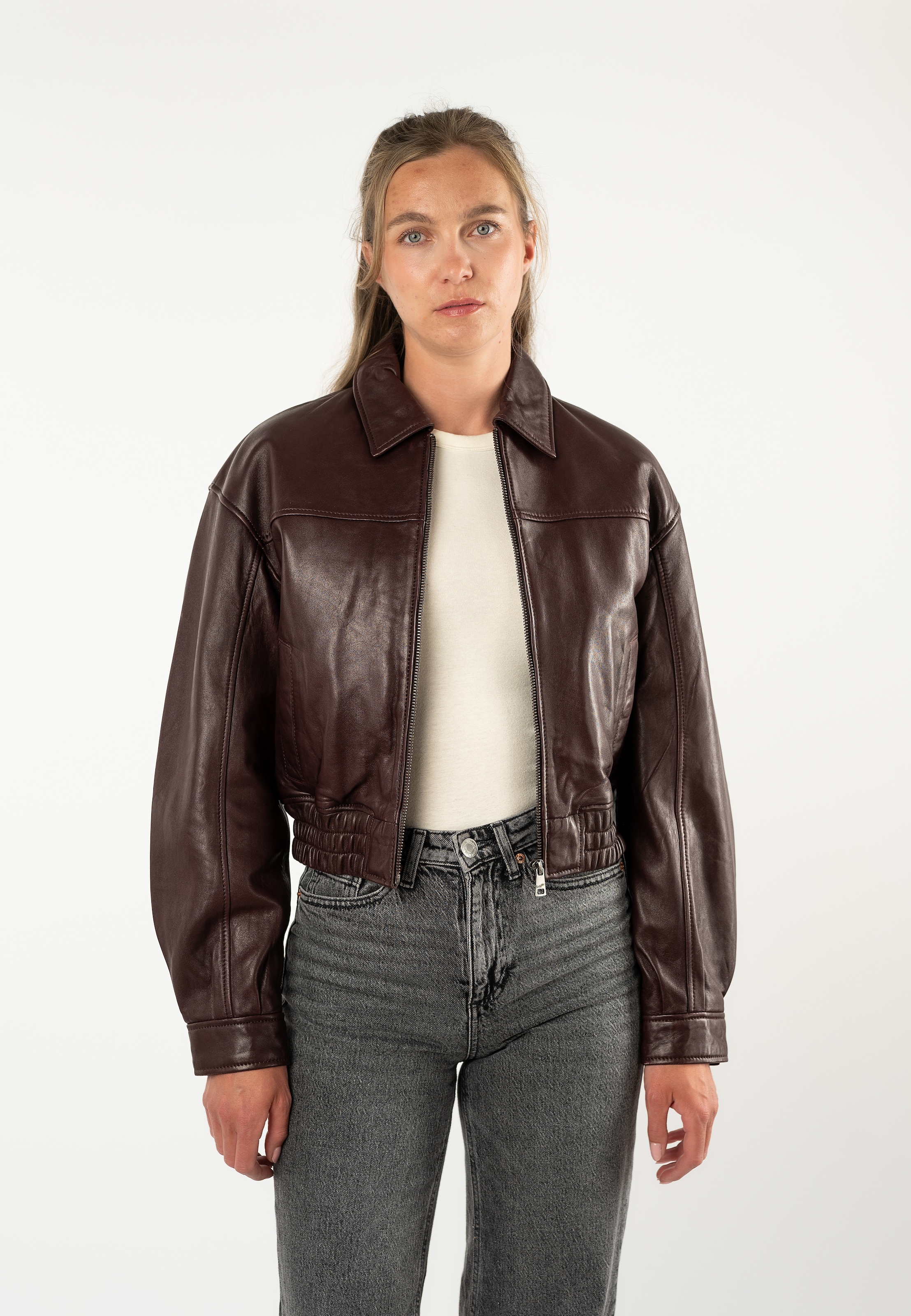 Mauritius Lederjacke »MWMarcia« mit Umlegekragen, kurze Passform
