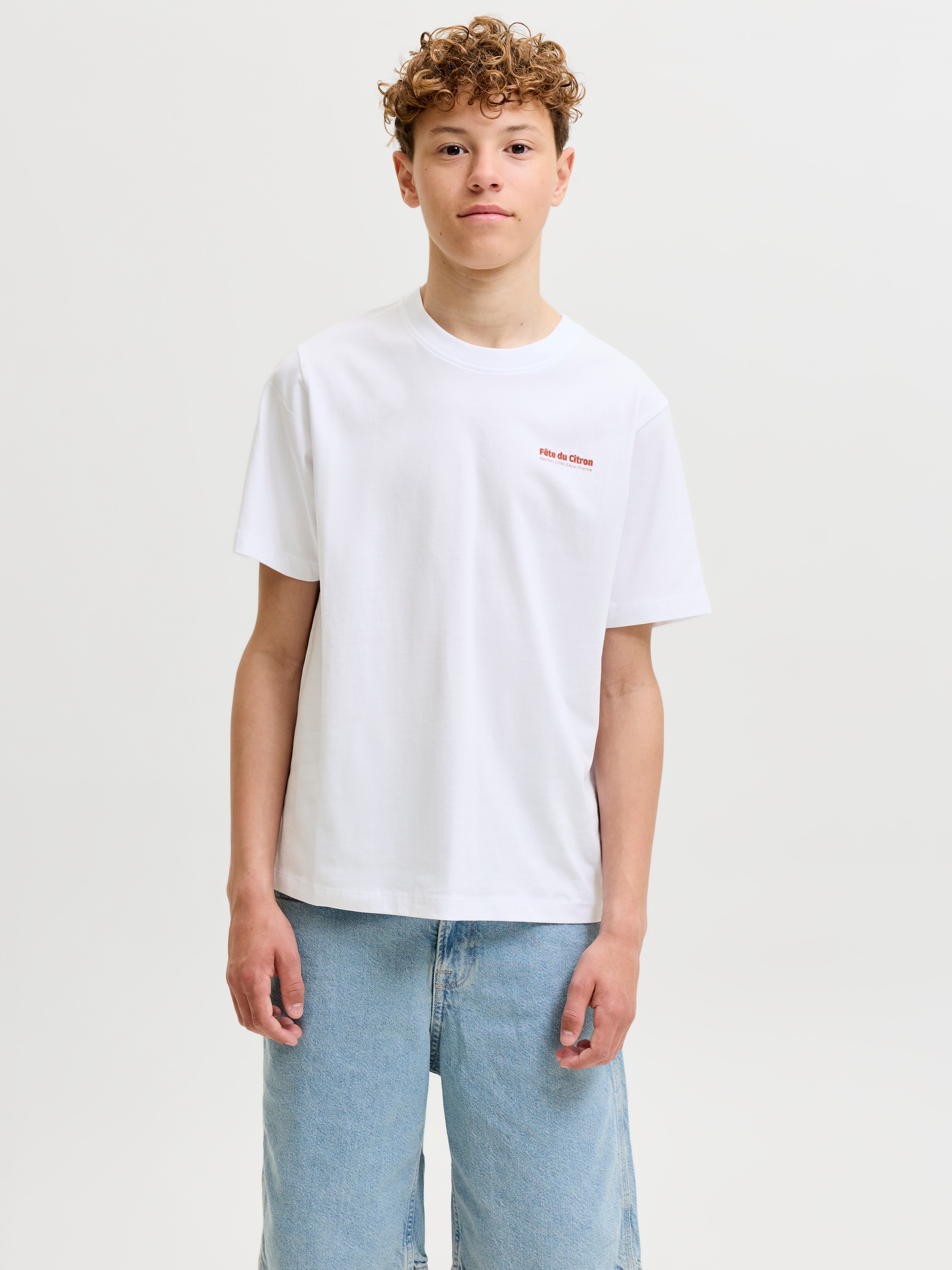 Jack & Jones Junior T-Shirt »JJLEMON TEE SS CREW NECK JNR« mit Logoprint