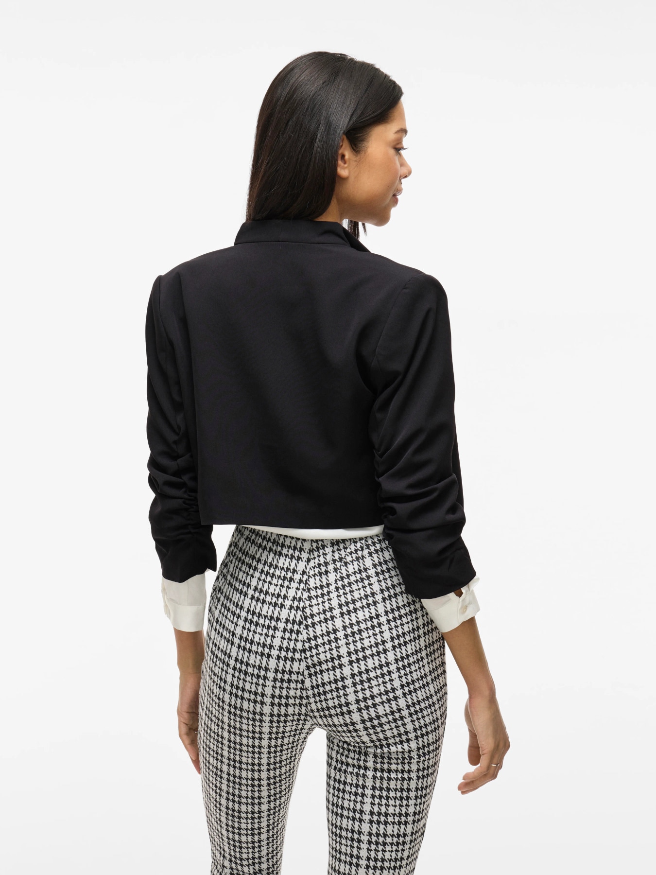 Vila Kurzblazer »VIHER BIN CROPPED BLAZER - NOOS« Materialmix, loose fit
