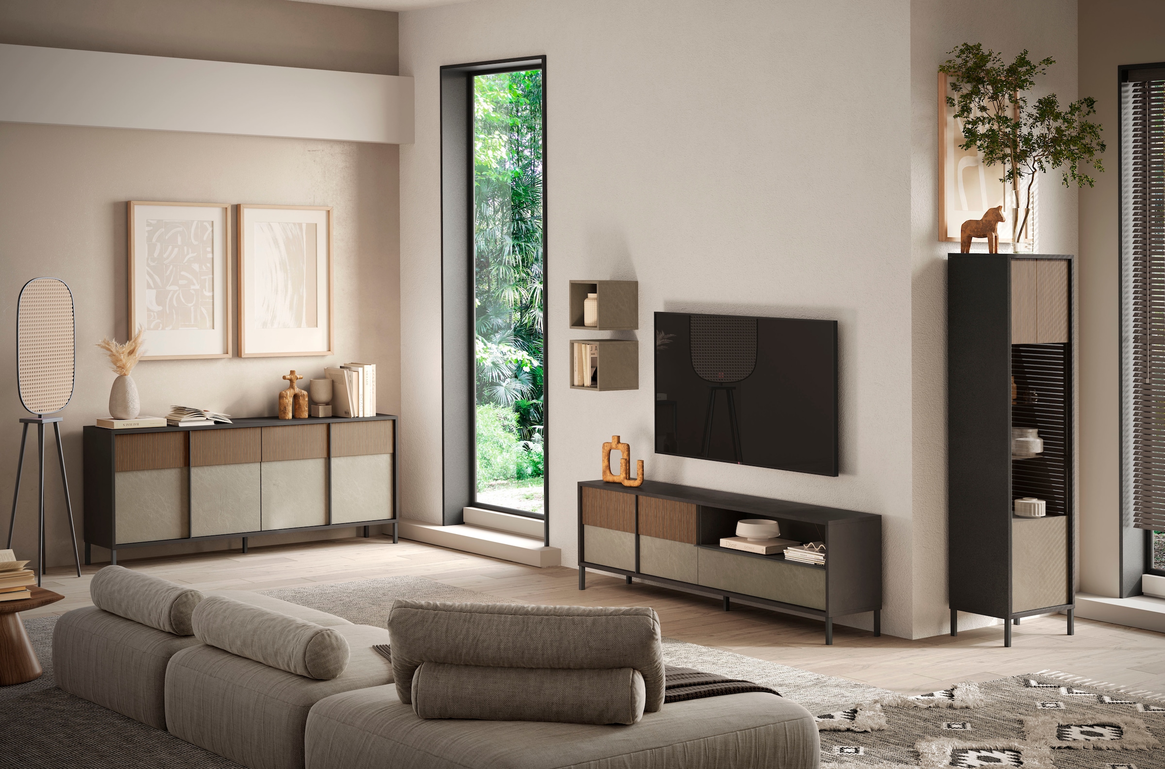 Home affaire Sideboard »Everest Breite 206 cm, Kommode mit 4 Türen« Anrichte, Soft/Self Closing, Korpus 22 mm