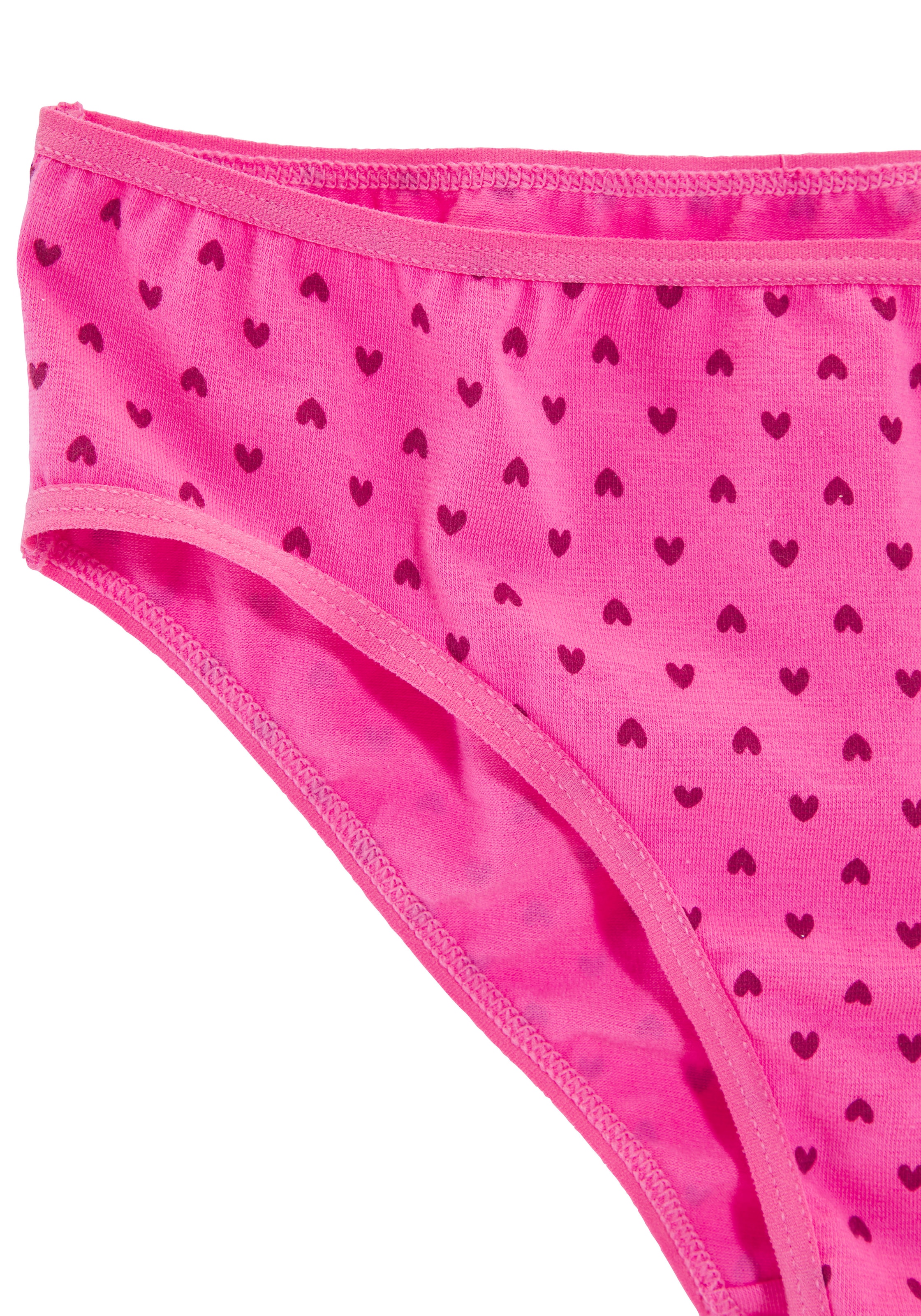 petite fleur by Lascana Bikinislip Packung, 8 Stk. mit Herzchendruck und unifarben, Baumwollmischung