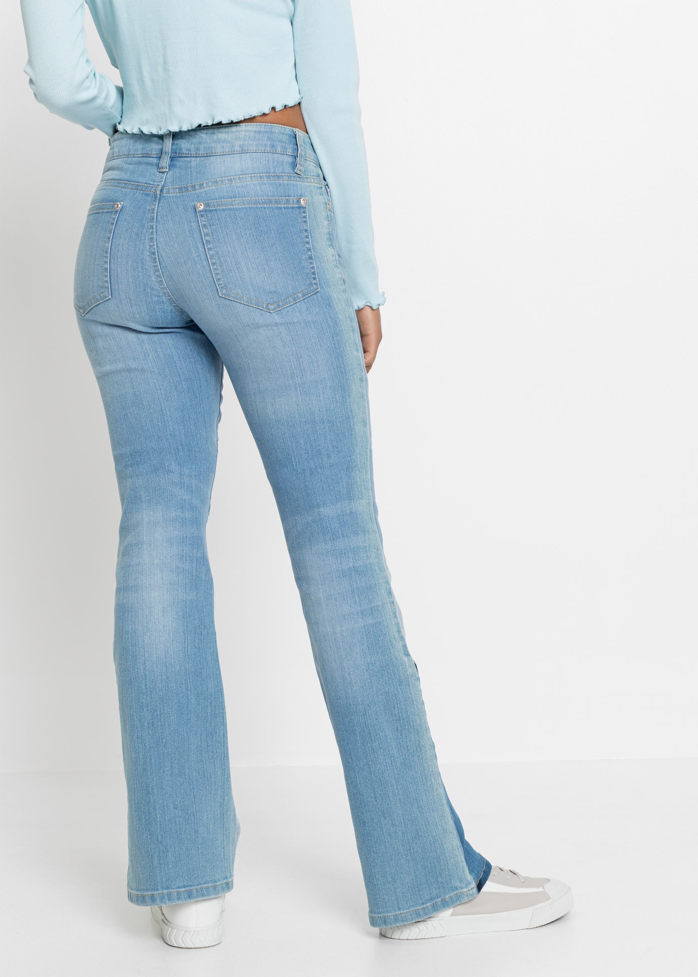 bonprix Schlagjeans »Flared-Jeans Mid Waist« Regular Fit, Mid Waist, mit Elasthan-Anteil