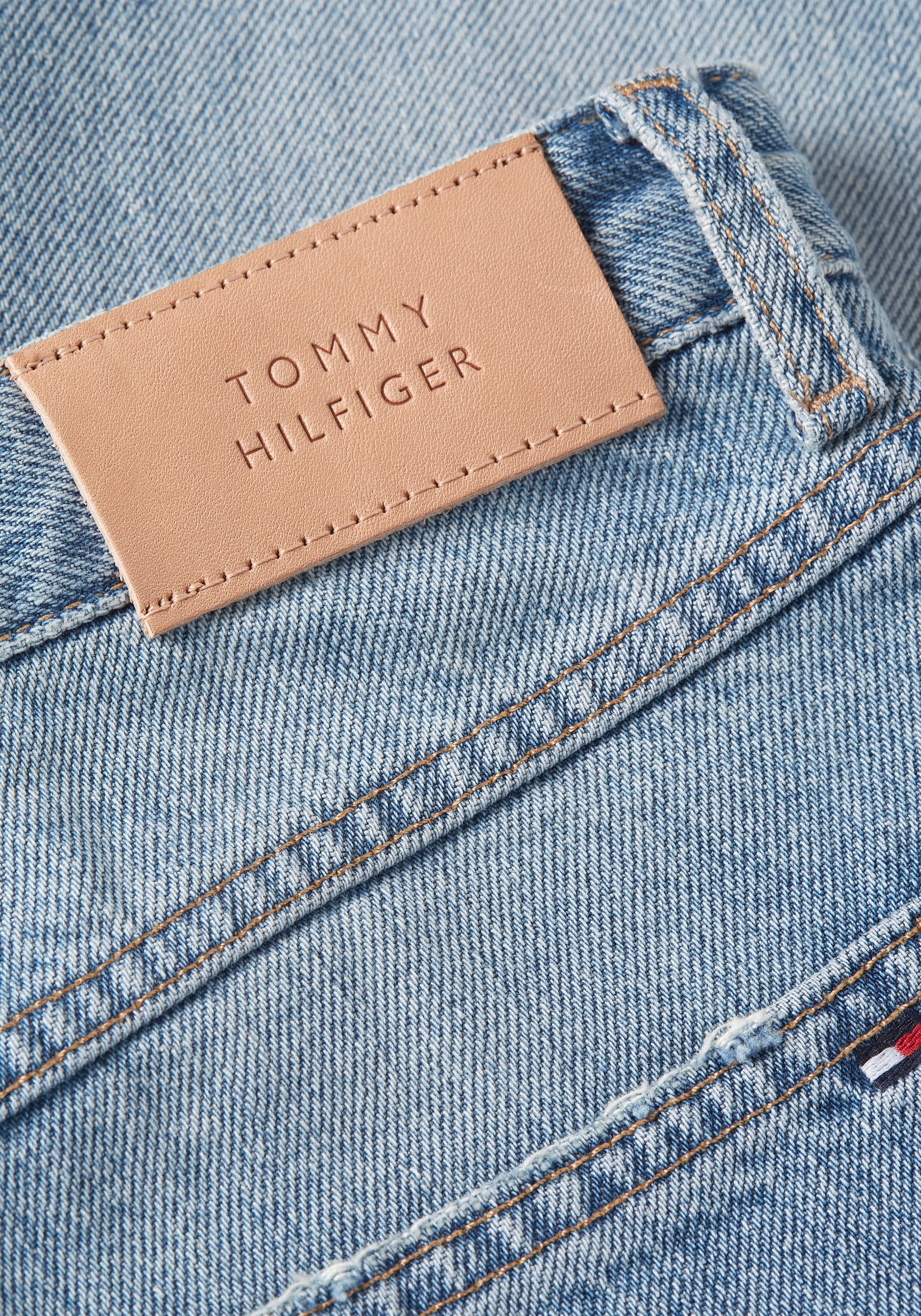 Tommy Hilfiger Shorts »DNM SLIM SHORT HW ASH WRN«, in heller Waschung