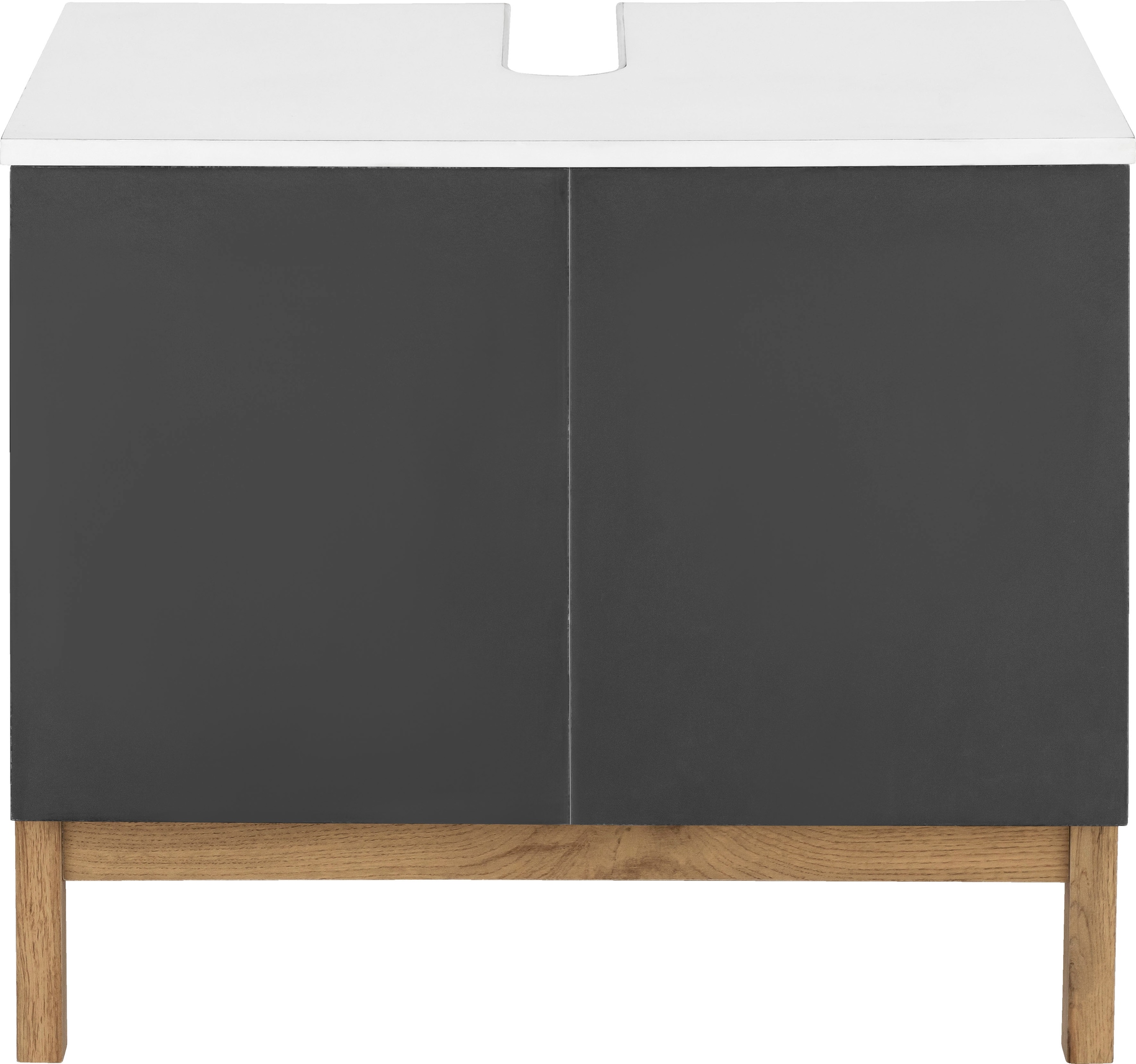 welltime Waschbeckenunterschrank »Stian«, mit 2 Türen und Siphonausschnitt, Breite 60 cm, Höhe 55,5 cm