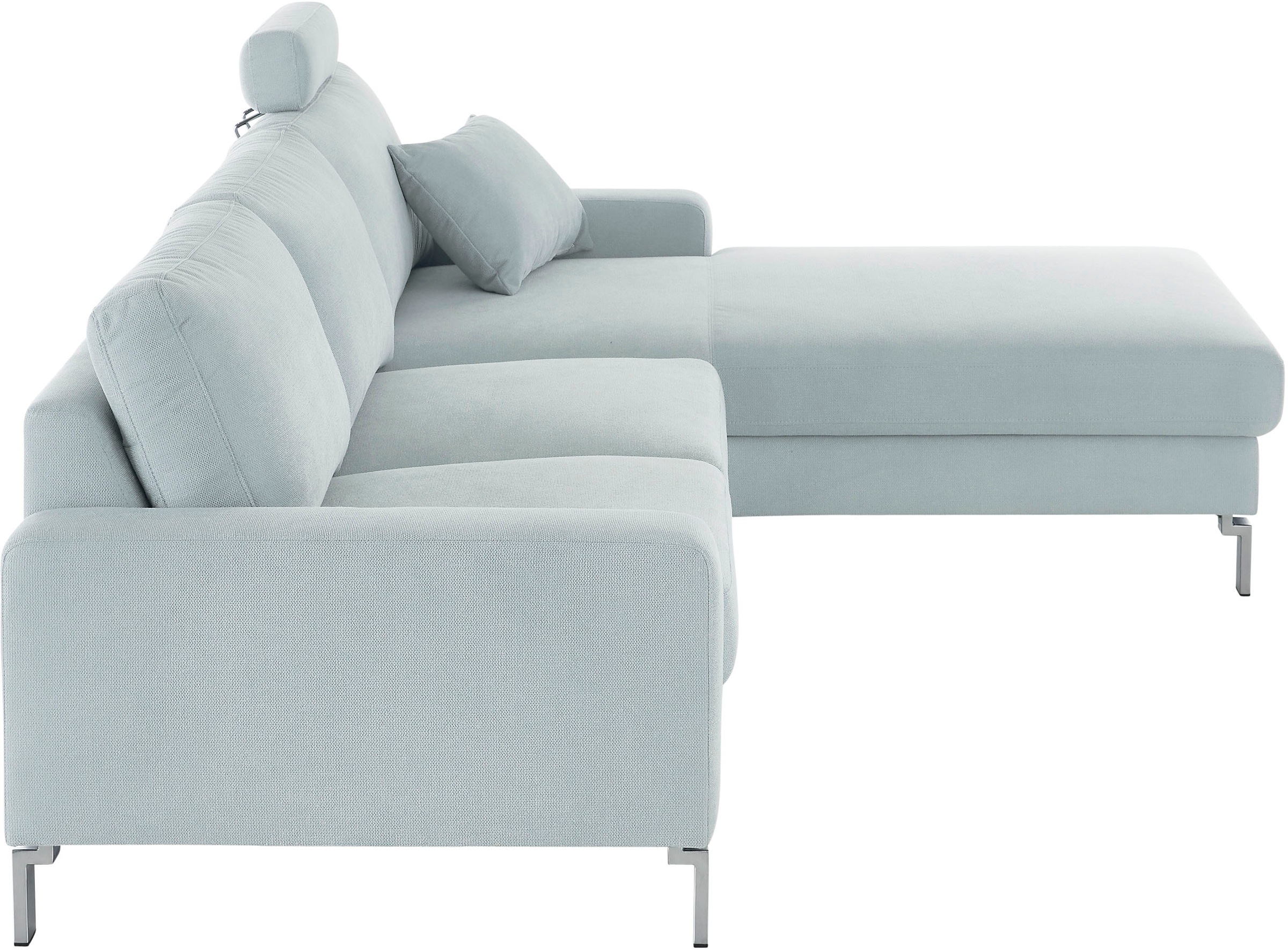 3C Candy Ecksofa »Lecce, wahlweise PUR-Schaumstoff oder Tonnentaschenfederkern« Bett im 2,5-Sitzer, teilmotorische Schlaffunktion im Longchair, L-Form