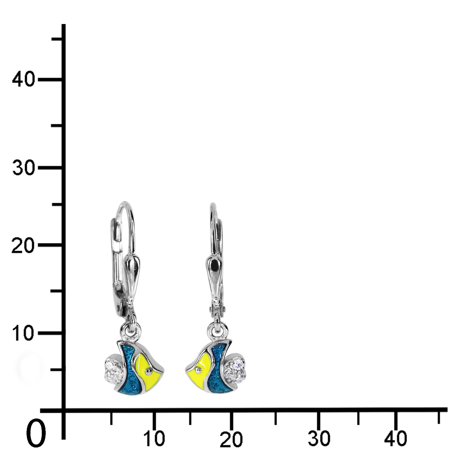 OSTSEE-SCHMUCK Paar Ohrhänger »- kleiner Fisch - Silber 925/000 - Zirkonia«