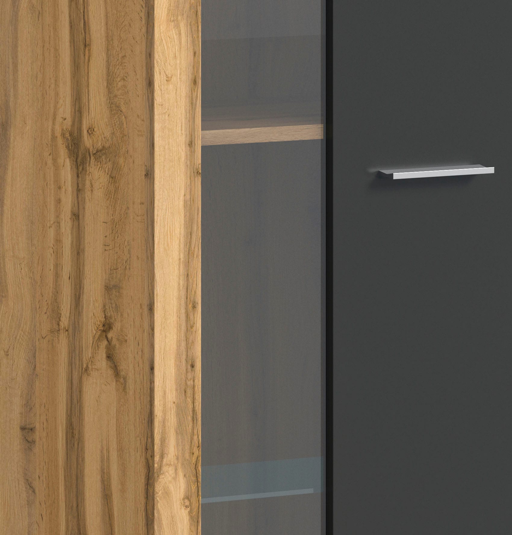 INOSIGN Wohnwand »Aosta, Breite 330cm, best. aus Highboard, Lowboard, Wandboard, Vitrine«, (4 St.), Wohnwand, Kombination, Anbauwand, Möbel Set, Schrankwand, Möbel Kombi