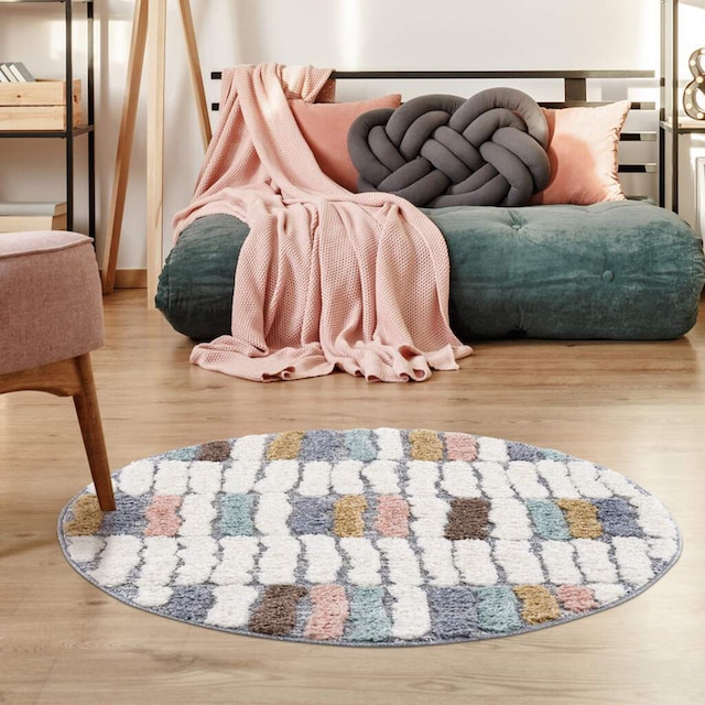 Carpet City Hochflor-Teppich »Focus 3032«, rund, besonders weich, Modern,  Bunt, 3D-Effekt online kaufen