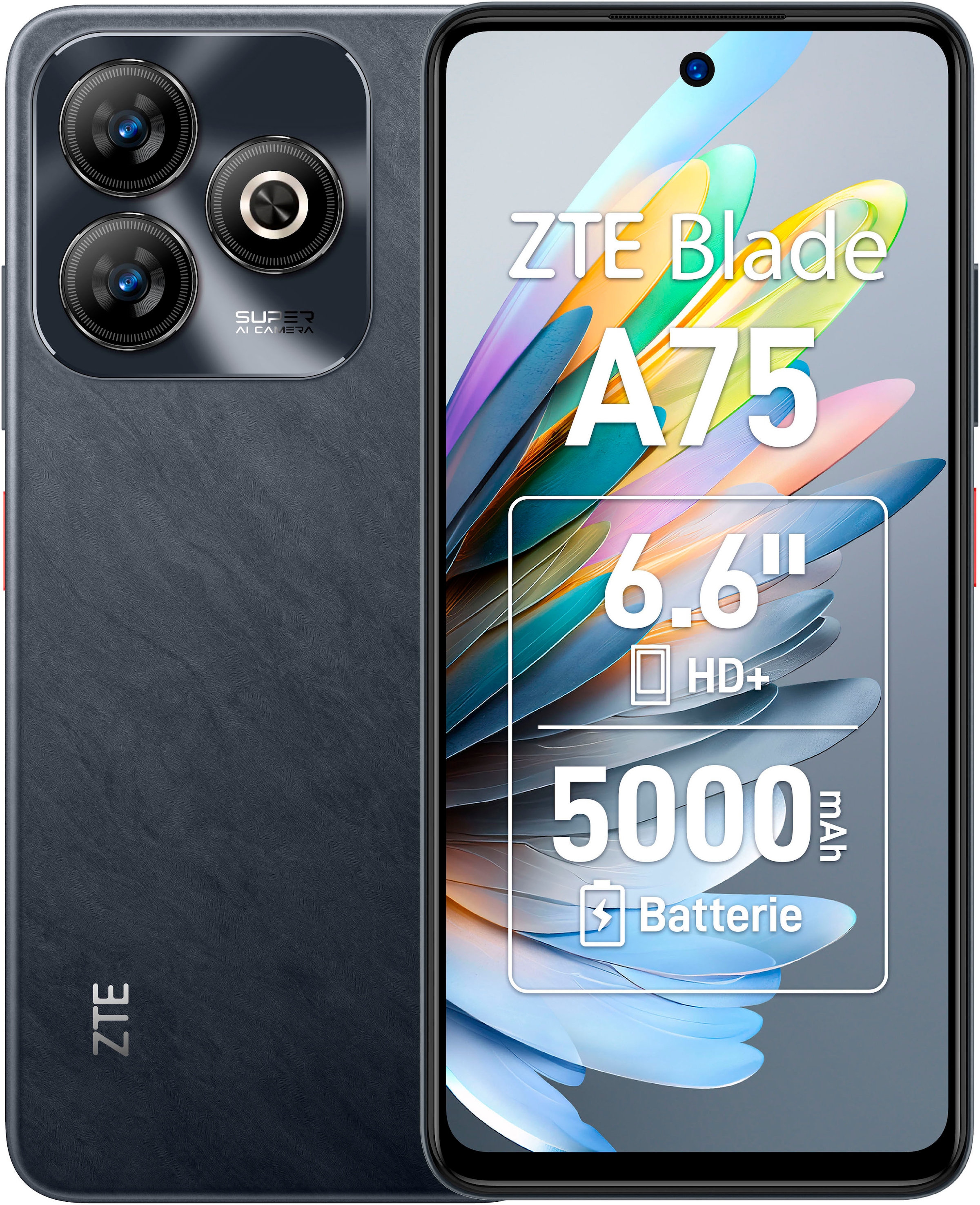 Smartphone »Blade A75«, schwarz, 16,76 cm/6,6 Zoll, 50 MP Kamera