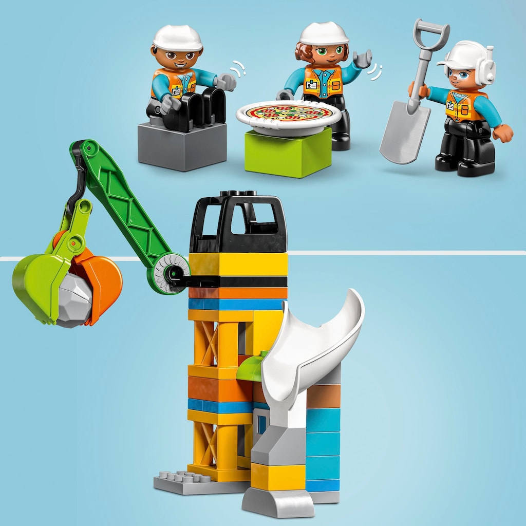 LEGO® Konstruktionsspielsteine »Baustelle mit Baufahrzeugen (10990), LEGO® DUPLO Town«, (61 St.)