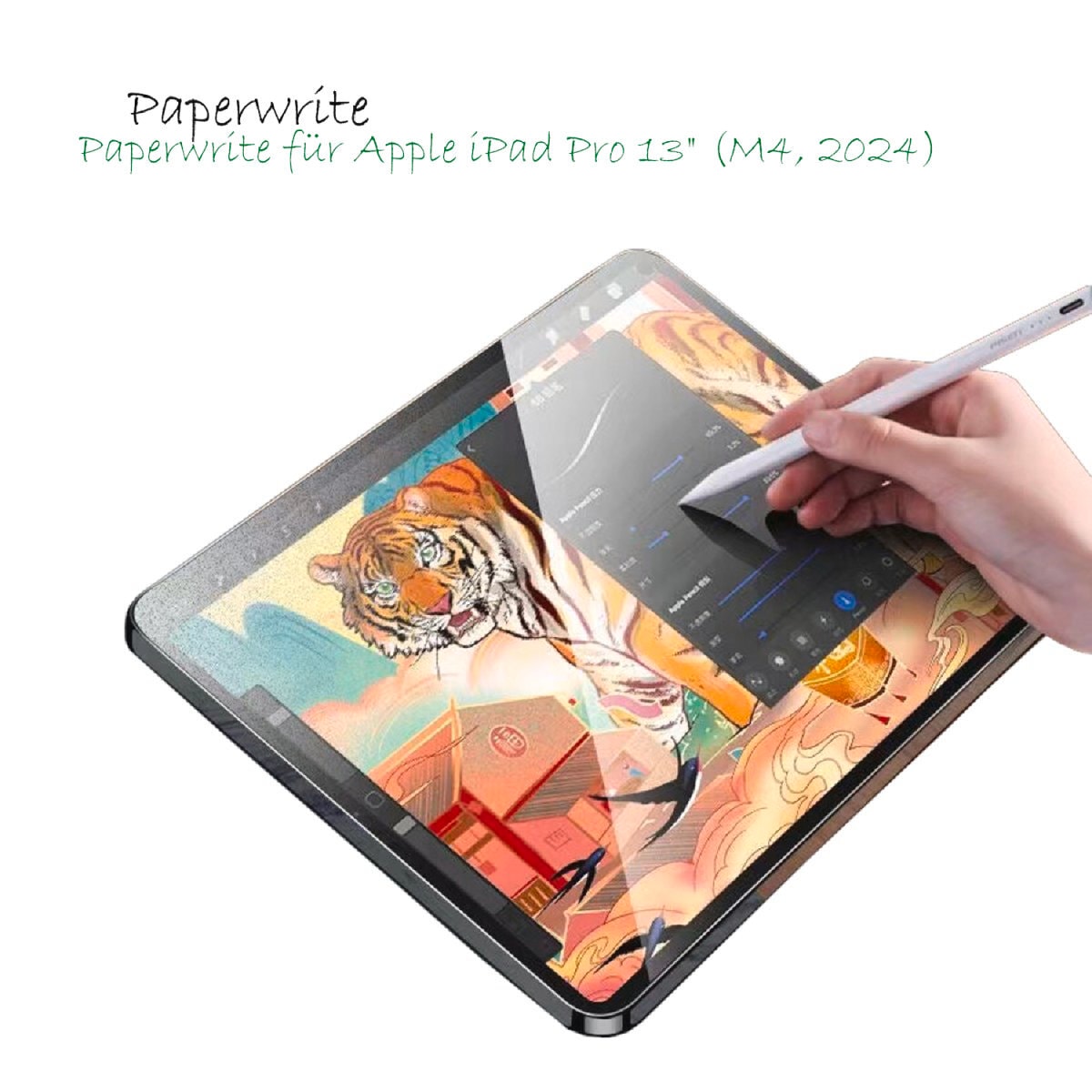 4smarts Displayschutzfolie »Paperwrite Screen Protector«, für Apple iPad Pro 13 (M4, 2024), Papierhaptik, Schutzfolie, Bildschirmschutz, kratz- & stoßfest