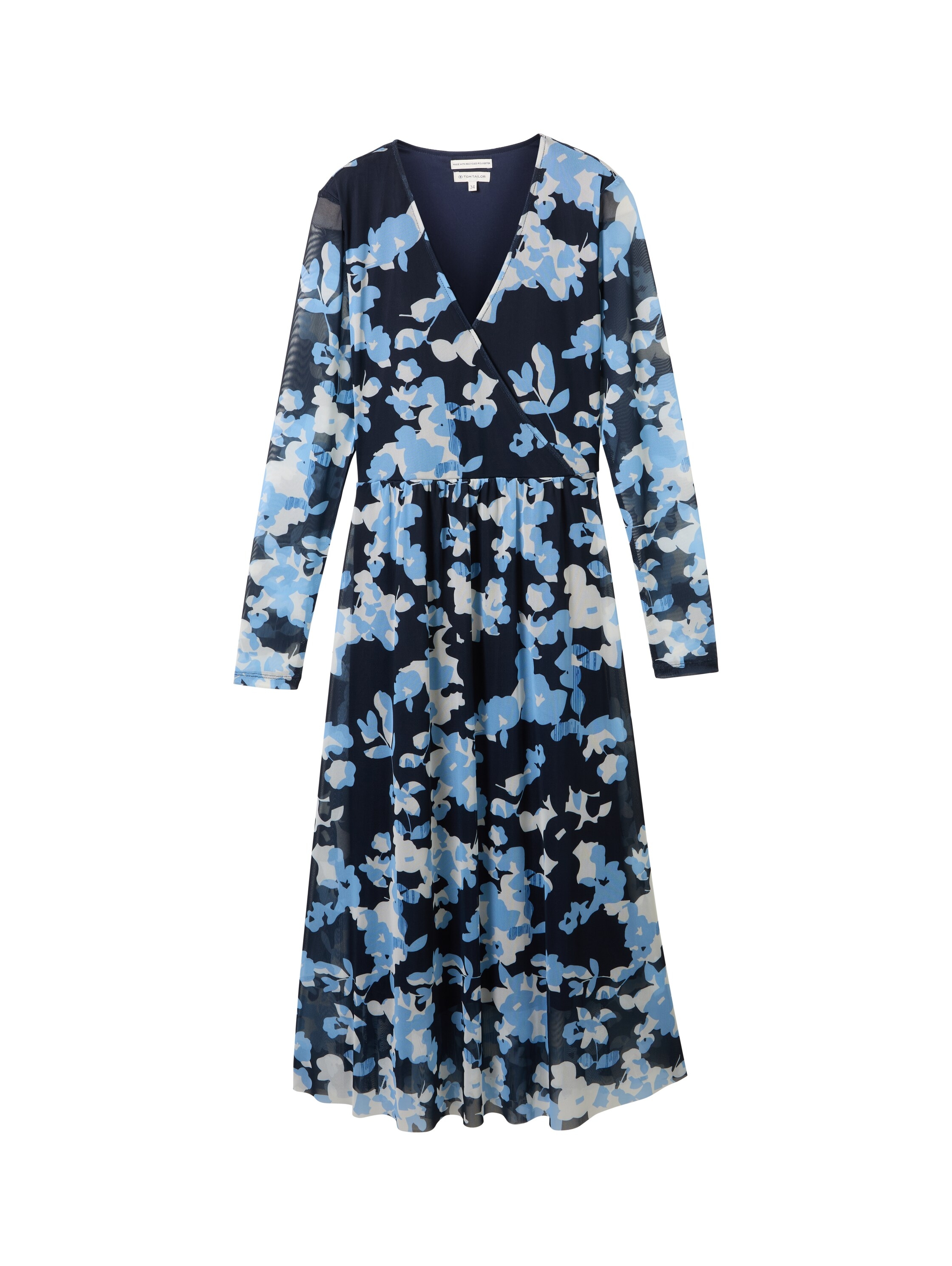 TOM TAILOR Midikleid, mit Blumenmuster und V-Ausschnitt