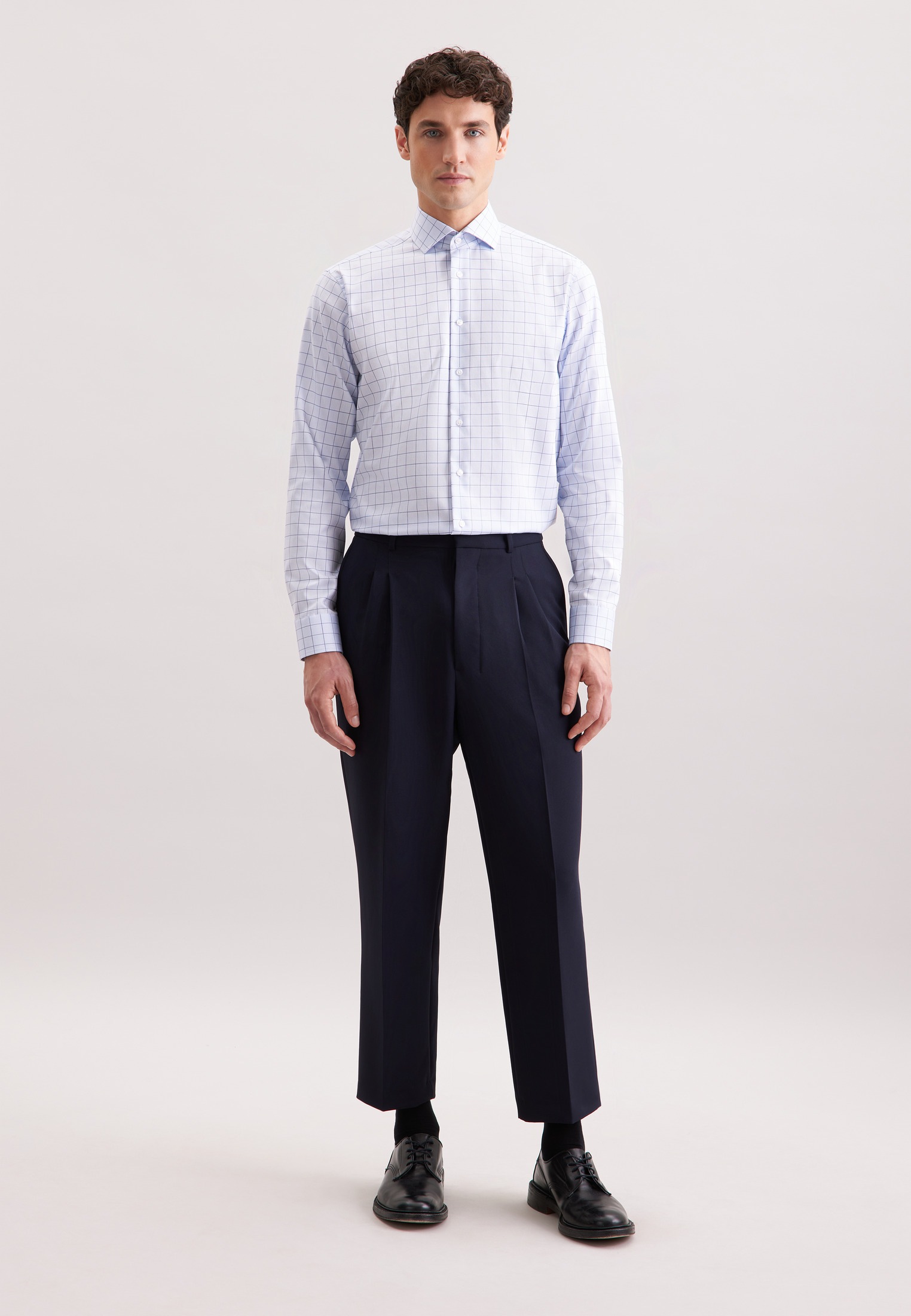 seidensticker Businesshemd »Schwarze Rose« Regular 1/1 Kentkragen Karo