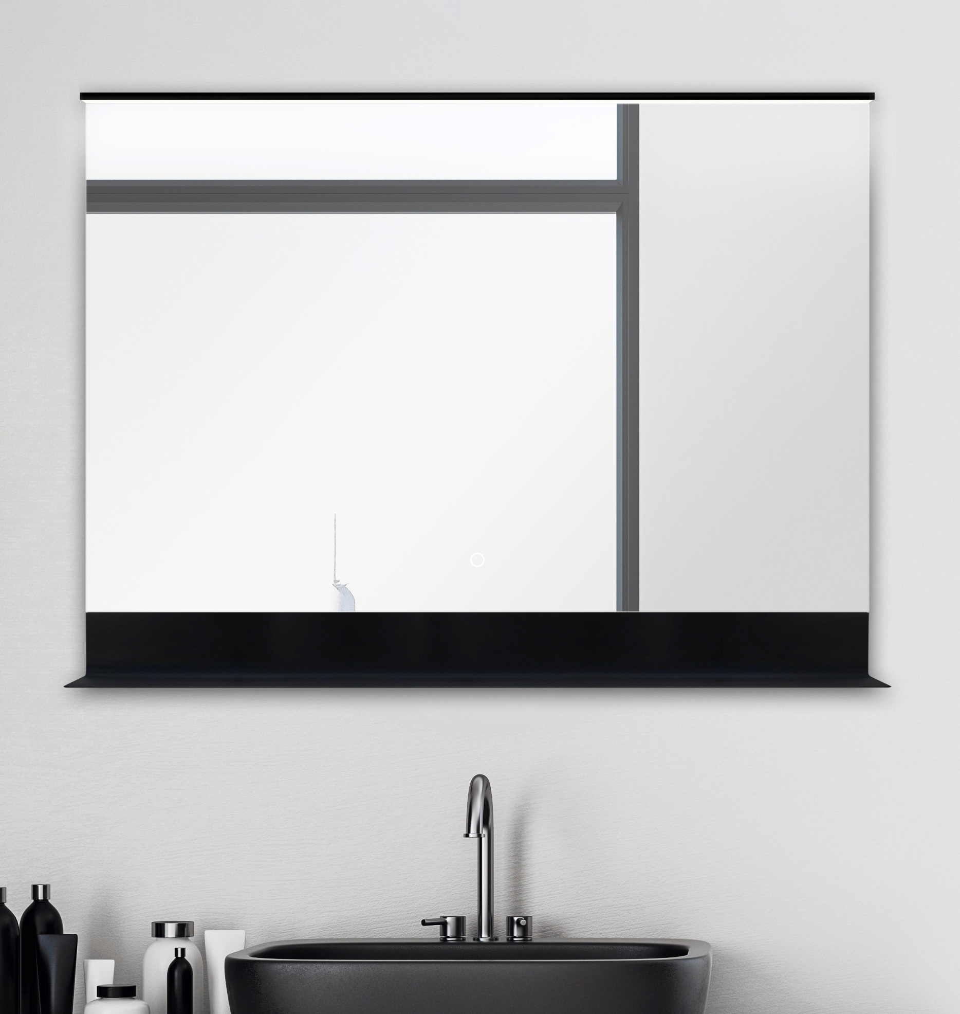 Talos Badspiegel »BLACK HOME«, (Komplett-Set), BxH: 80x60 cm, energiesparend