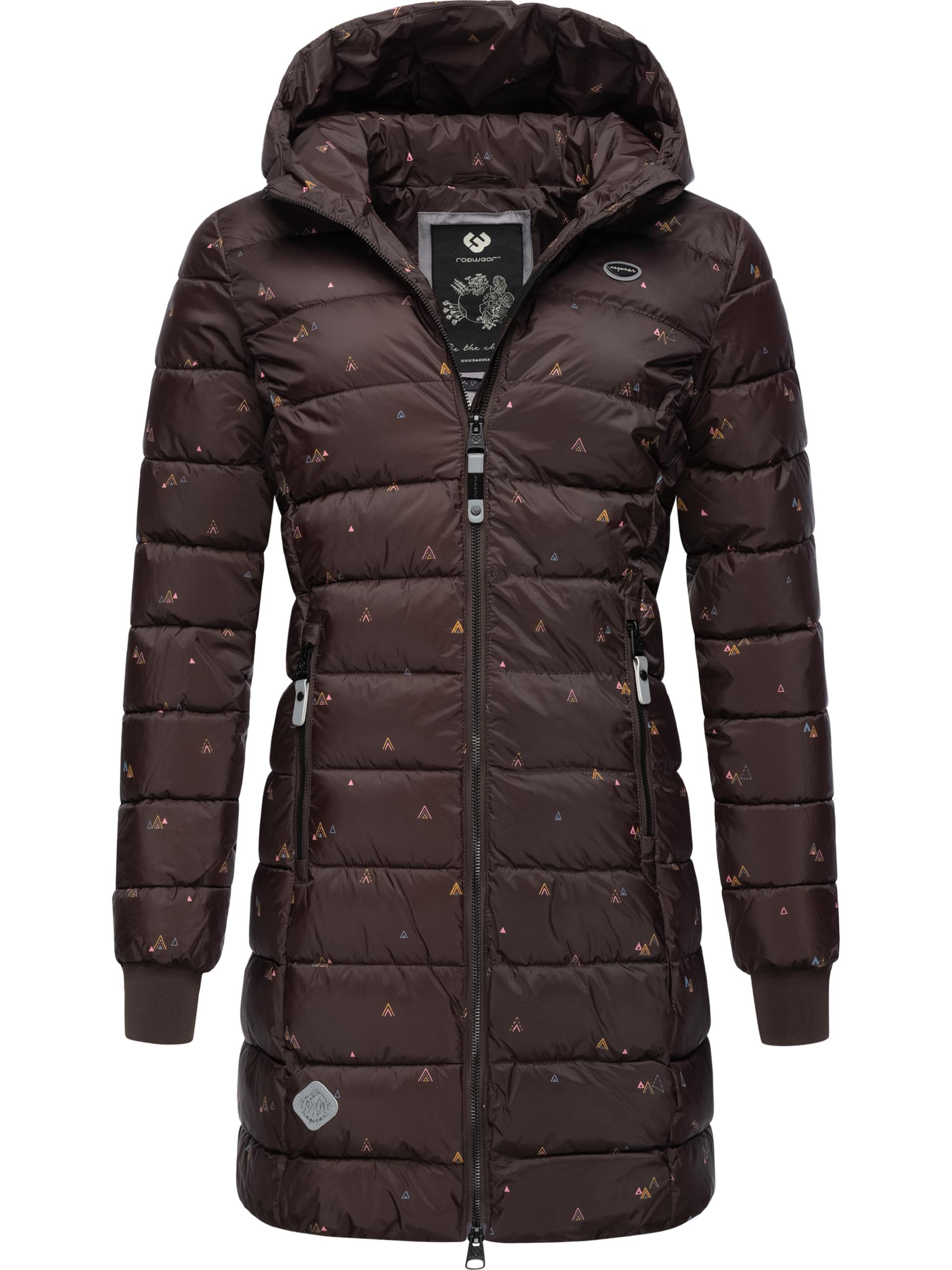 Ragwear Steppjacke »Steppjacke Tiasa Long«, mit Kapuze, Gemusterte Winterjacke mit Kapuze