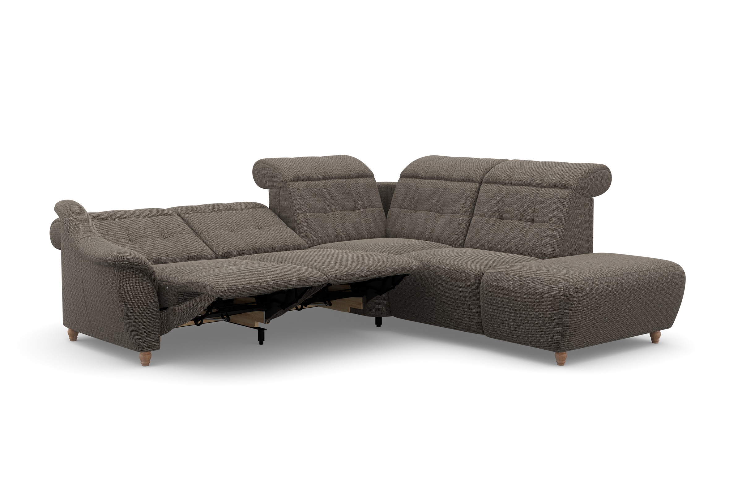 Home affaire Ecksofa »Boston L-Form«, Kopfteilverstellung an jeder Sitzfläche, wahlweise Relaxfunktion