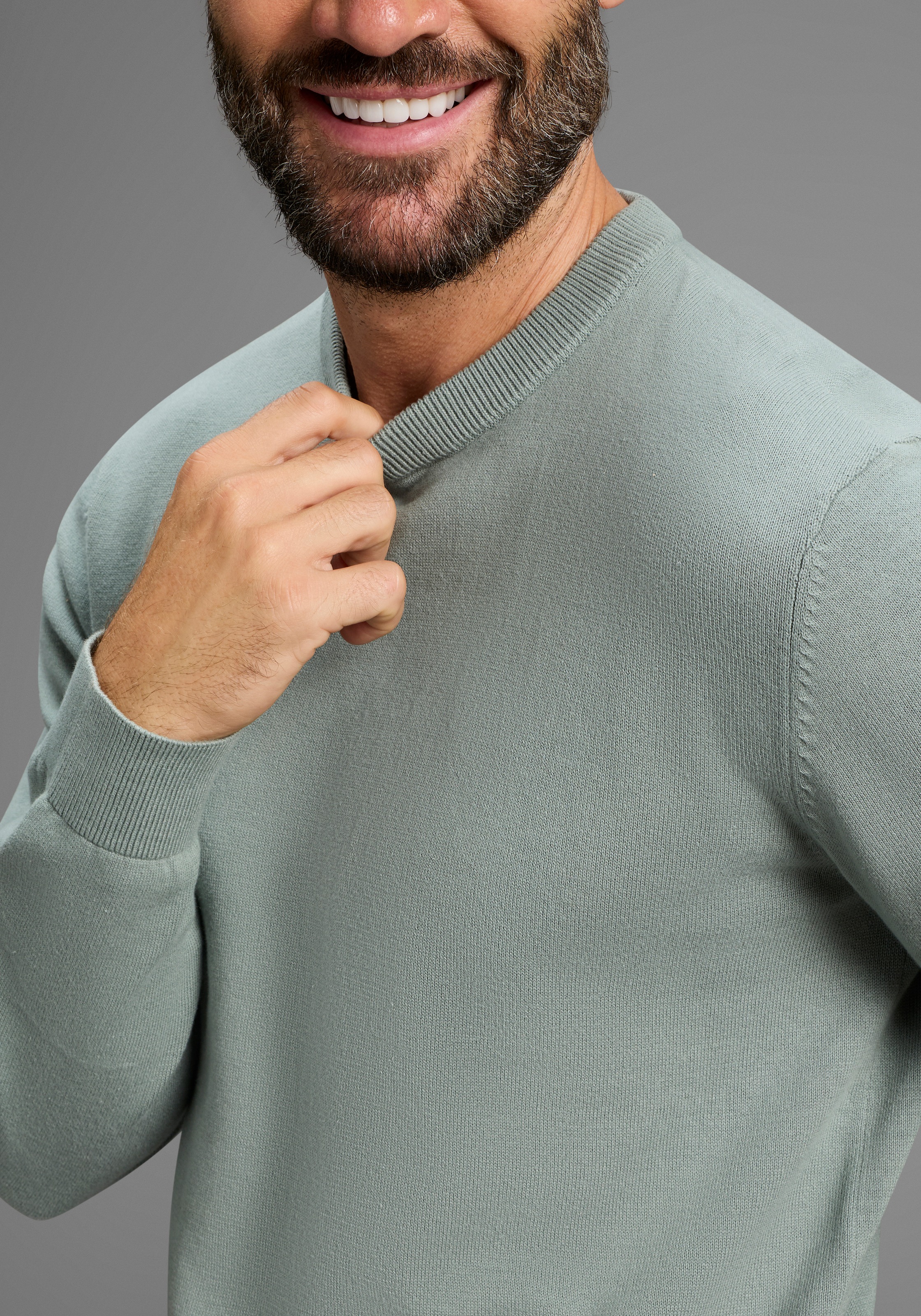 DELMAO Rundhalspullover »Neue Kollektion! Feinstrick« in Feinstrick , ideal für die Übergangszeit