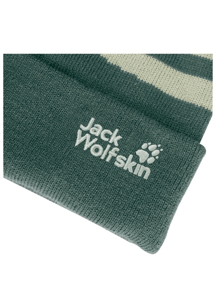Jack Wolfskin Bommelmütze »STRIPY POMPOM BEANIE K« Bommelmütze für Kinder, warm, bequem
