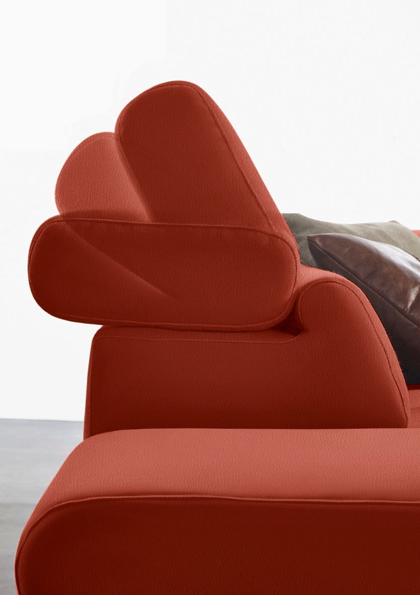 W.SCHILLIG Ecksofa »finn«, German Design Award 2016, Fußgestell Nussbaum natur, Breite 281 cm