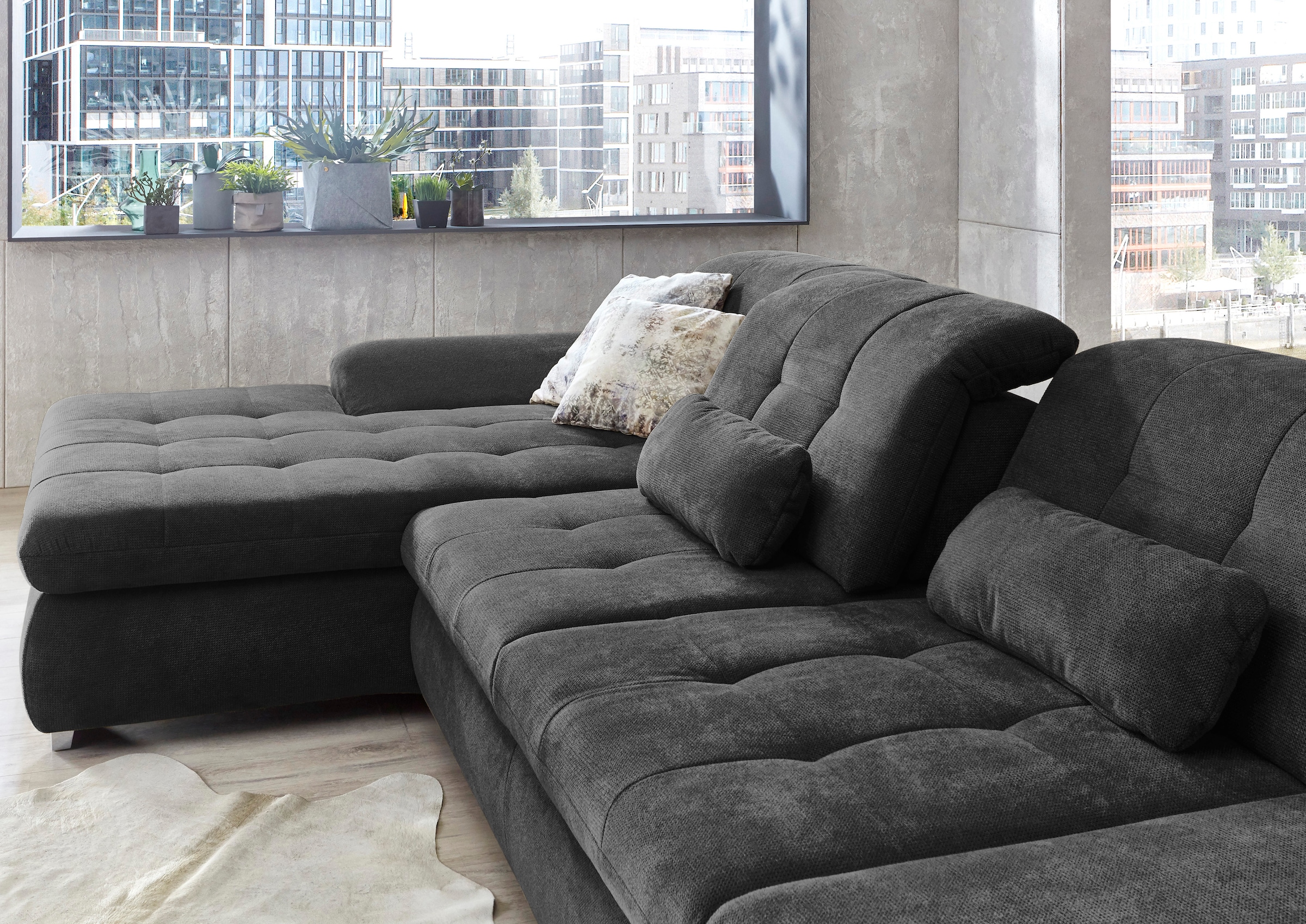 Die PlanBar Ecksofa »MP-IN17004 L-Form, Breite 331 cm, wahlweise weitere Funktionen« Federkern-Polsterung, inkl. Sitztiefenverstellung