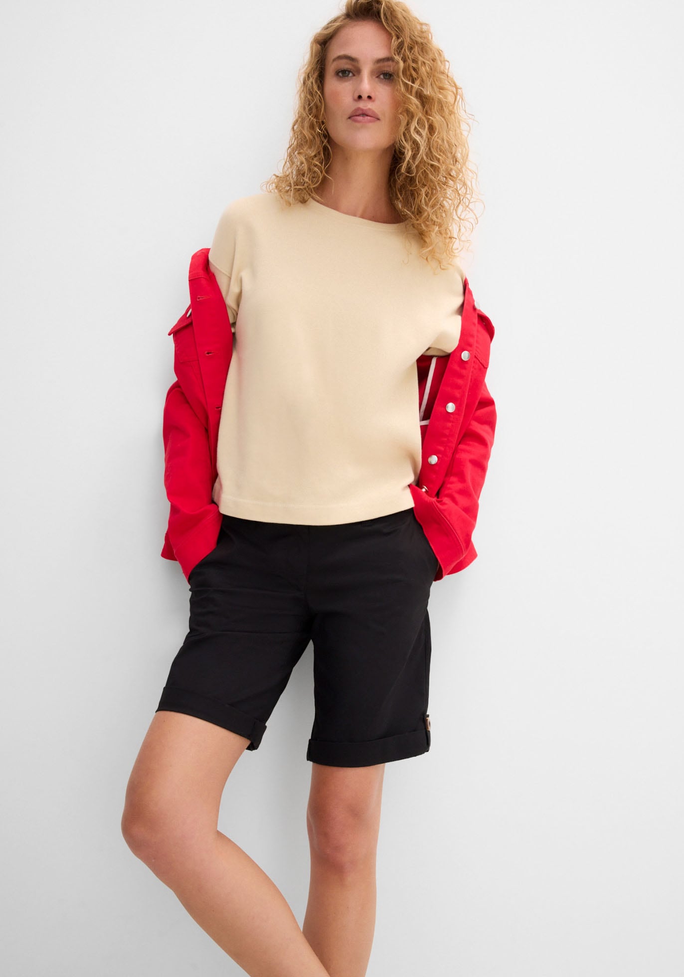 bonprix Bermudas »Stretch Bermuda«  mit krempelbaren Beinen, Regular Fit