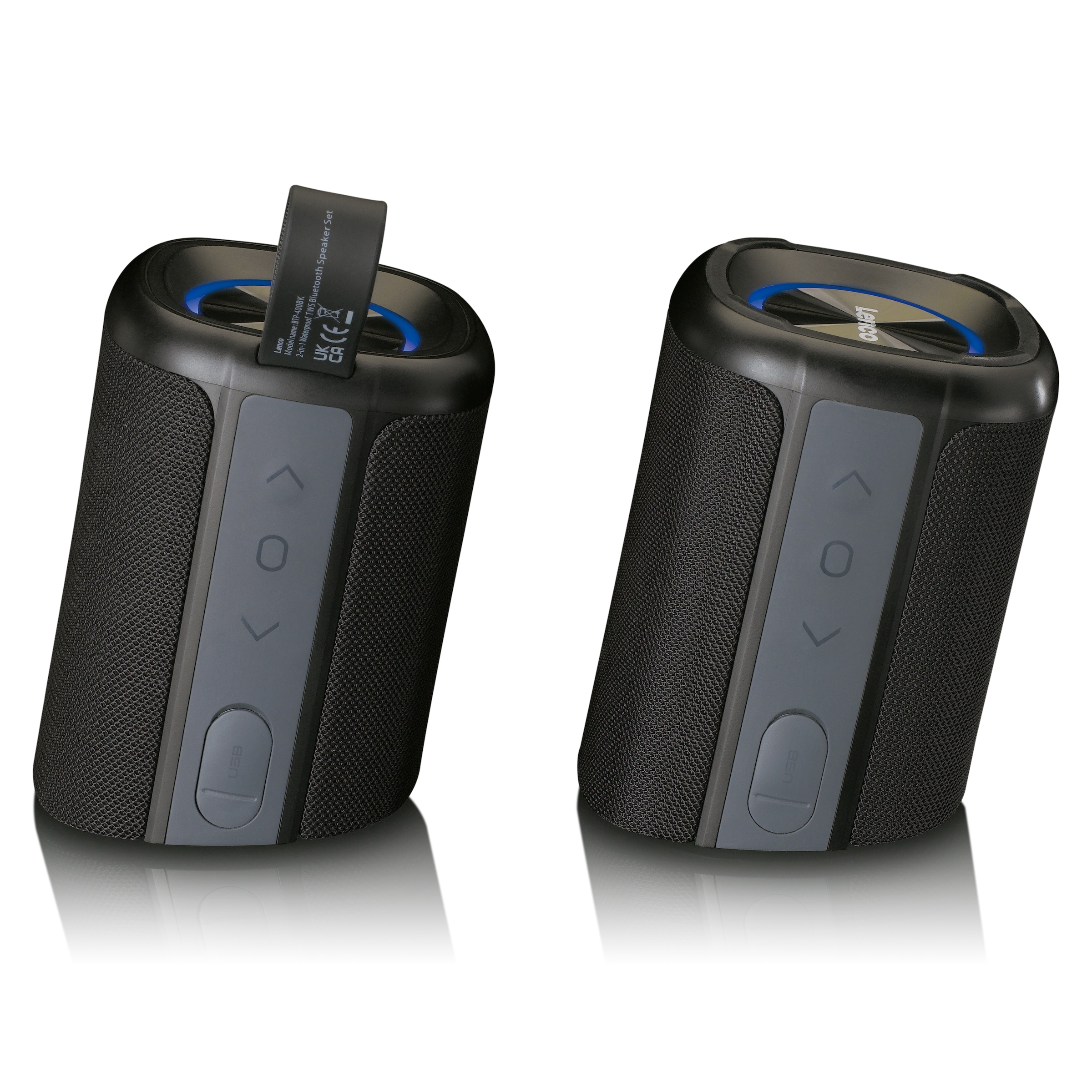 Lenco Bluetooth-Lautsprecher »BTP-400BK«, 2-in-1 Design, wasserdicht (IPX7)