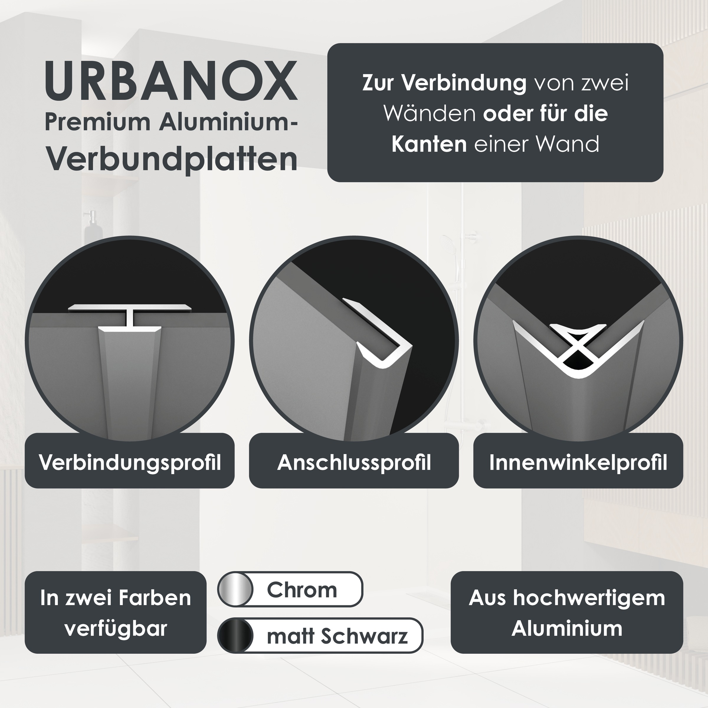 Marwell Duschrückwand »Urbanox«, (1 tlg.), 1 Paneel: 90 x 210 cm
