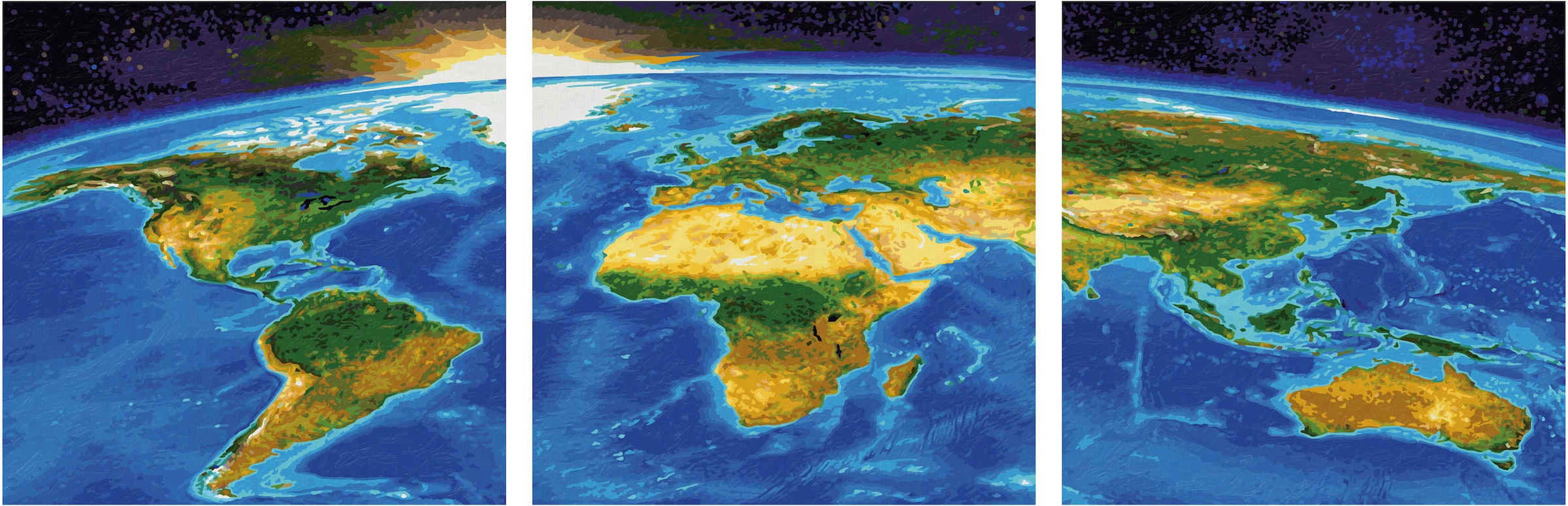 Schipper Malen nach Zahlen »Meisterklasse Triptychon - Unser Planet«, Made in Germany