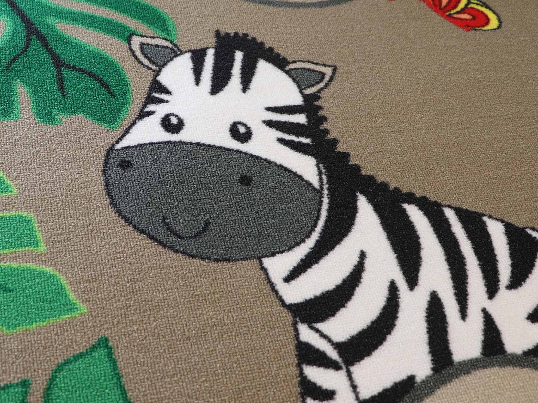 Primaflor-Ideen in Textil Kinderteppich »SAFARI, Made in Belgium«, rechteckig, 5 mm Höhe, Motiv Tiere der Savanne, Kinderzimmer
