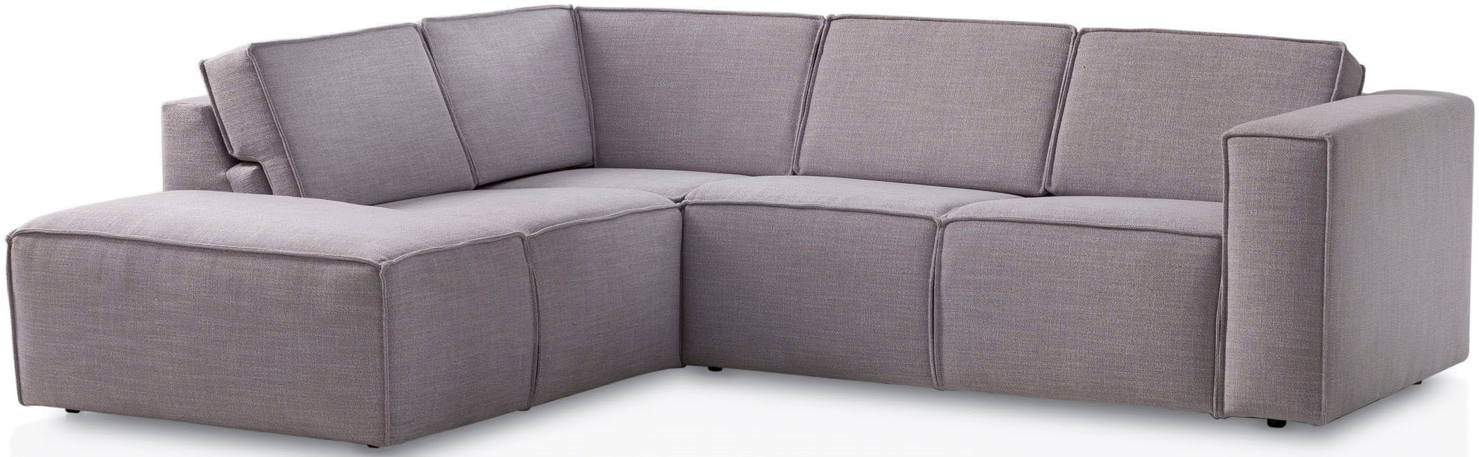 TRENDMANUFAKTUR Ecksofa »Dice, aktuelles Design, L-Form, mit komfortabler«, Sitztiefenverstellung und Kaltschaumpolsterung toller Sitzkomfort