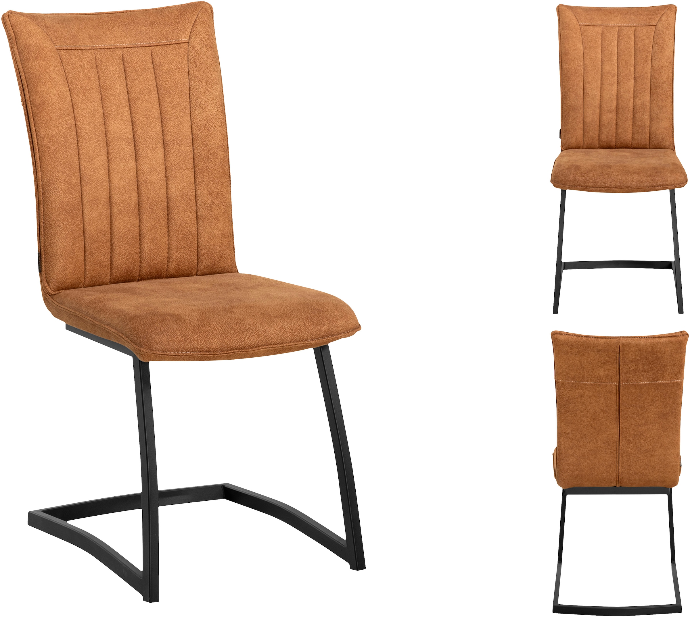 OMG Design Freischwinger »Amara«, (Set), 2 St., Stoff, Esszimmerstuhl, Küchenstuhl, pflegeleichter Bezug