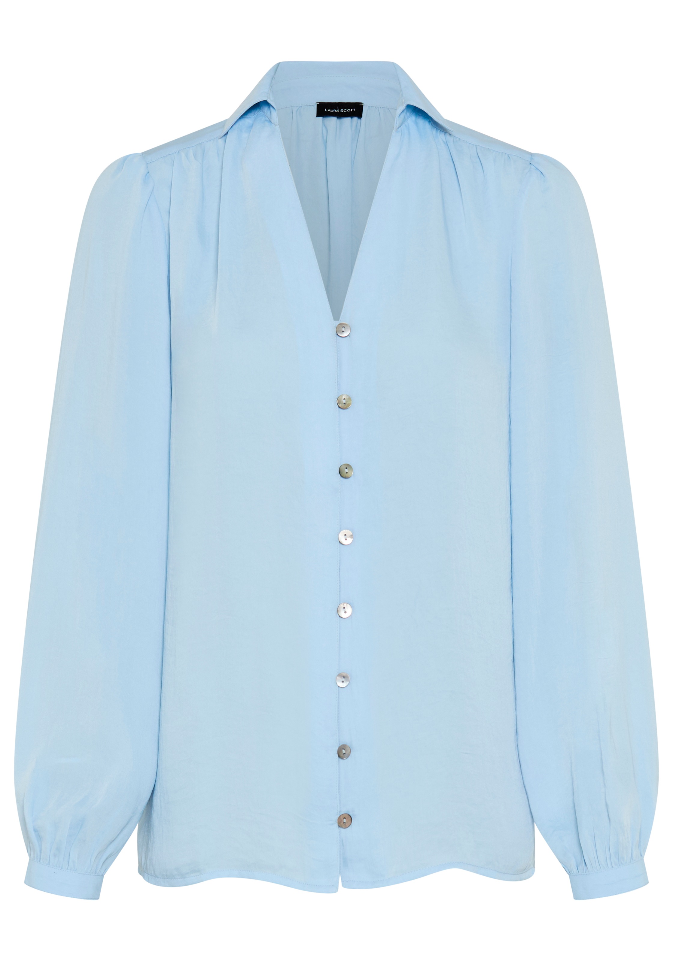 Laura Scott Klassische Bluse in crinkle Optik, für einen leichten Knitter-Effekt, bügelfrei