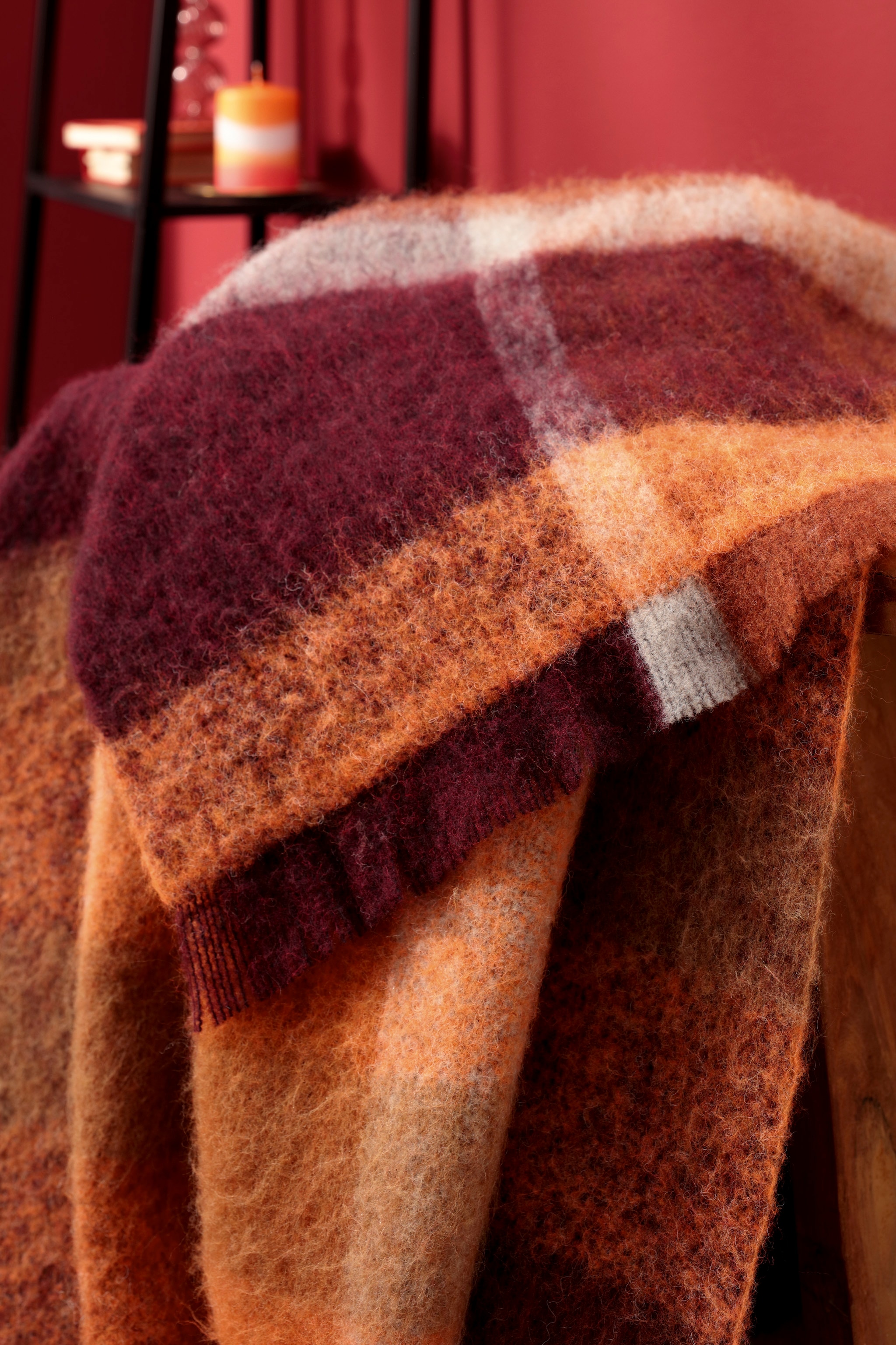 Biederlack Plaid »Mohair Look«, mit Franse