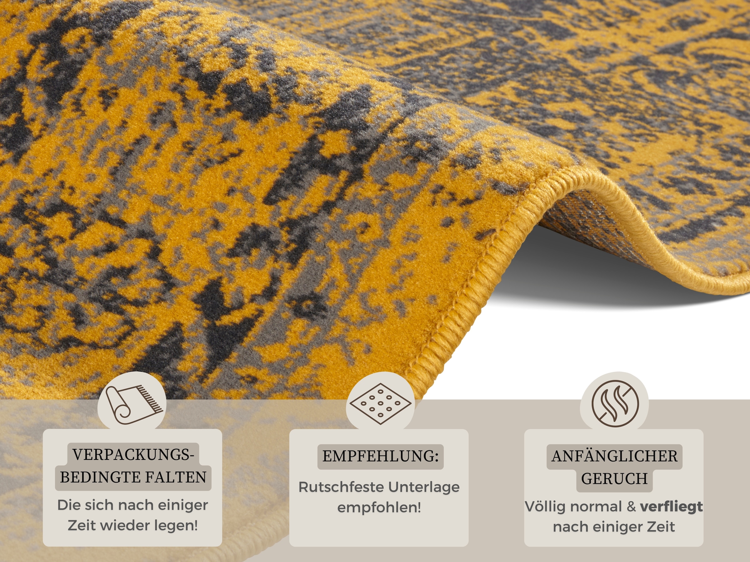 HANSE Home Teppich »Plume«, rechteckig, 9 mm Höhe, Kurzflor, Used-Look, Teppich, Vintage, Esszimmer, Wohnzimmer, Flur