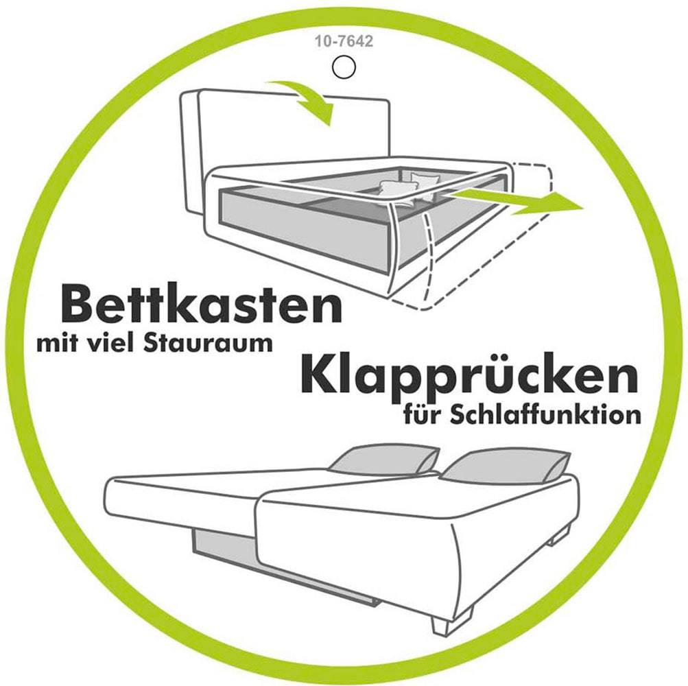 Jockenhöfer Gruppe Schlafsofa »Jano«, klassisches Schlafsofa mit individuell, verstellbaren Armlehnen