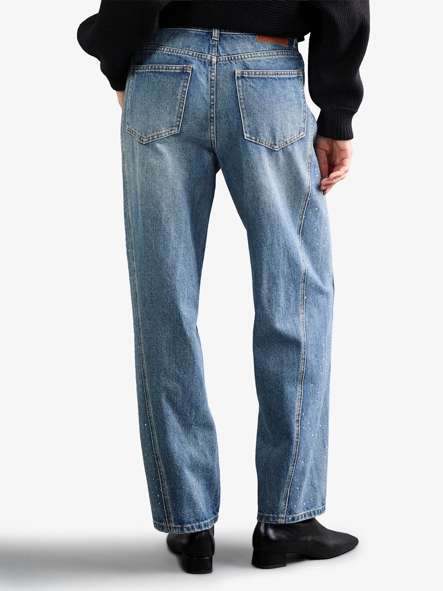 Apricot Weite Jeans »Ayla Jeans mit Strass-Einsätzen« im Barrel-Schnitt
